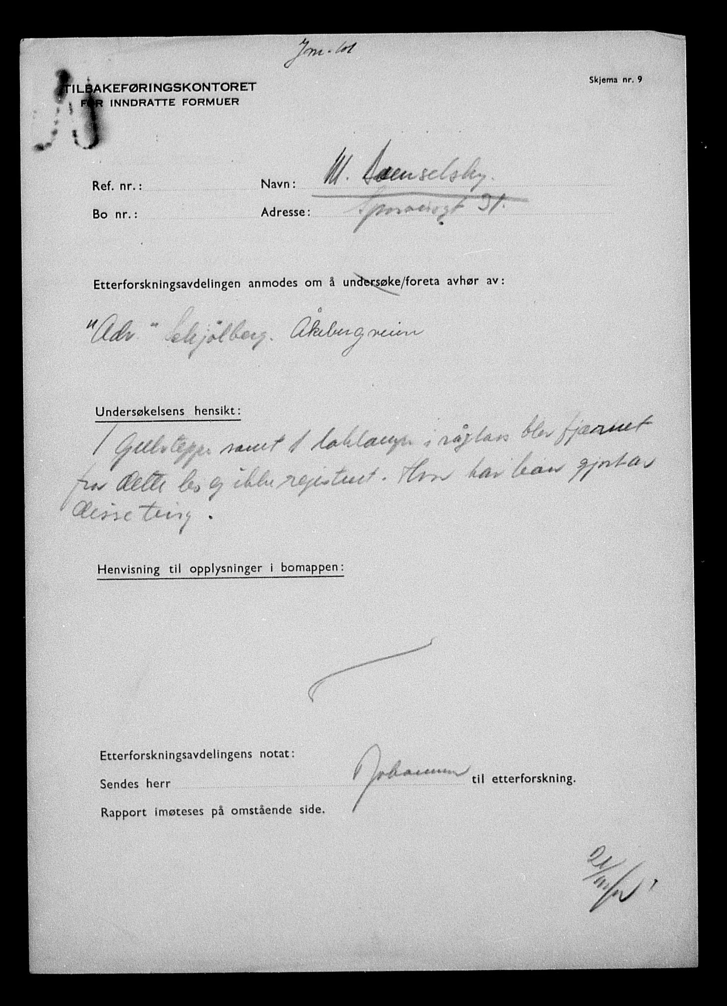 Justisdepartementet, Tilbakeføringskontoret for inndratte formuer, AV/RA-S-1564/H/Hc/Hcc/L0931: --, 1945-1947, p. 358