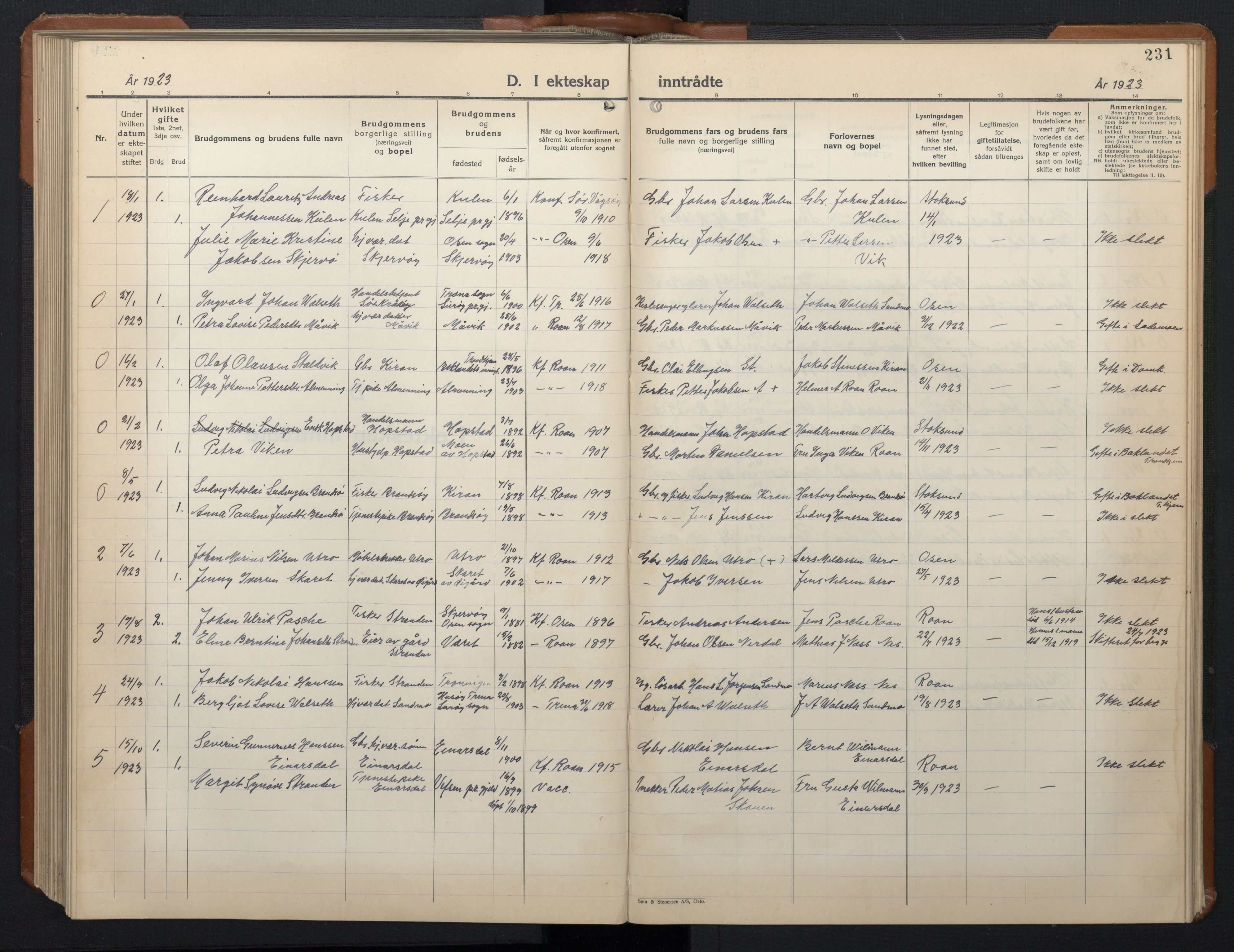 Ministerialprotokoller, klokkerbøker og fødselsregistre - Sør-Trøndelag, SAT/A-1456/657/L0718: Parish register (copy) no. 657C05, 1923-1948, p. 231