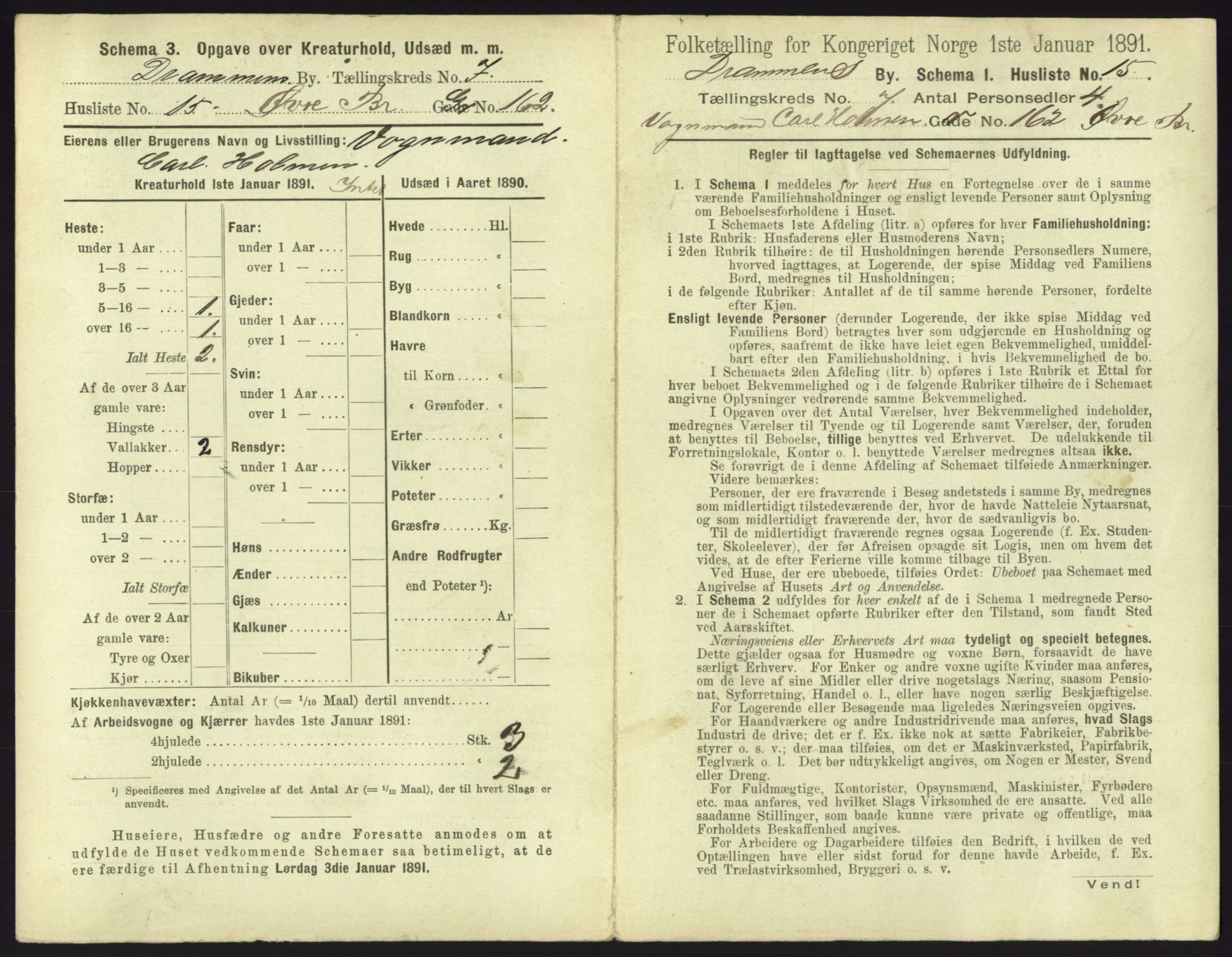 RA, 1891 census for 0602 Drammen, 1891, p. 607