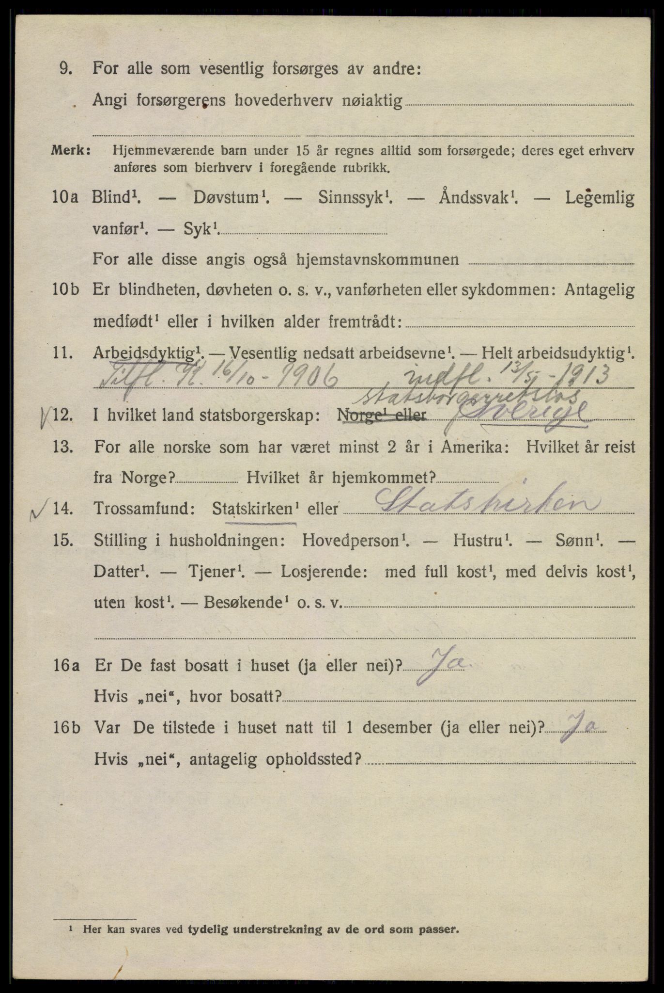 SAO, 1920 census for Kristiania, 1920, p. 560164