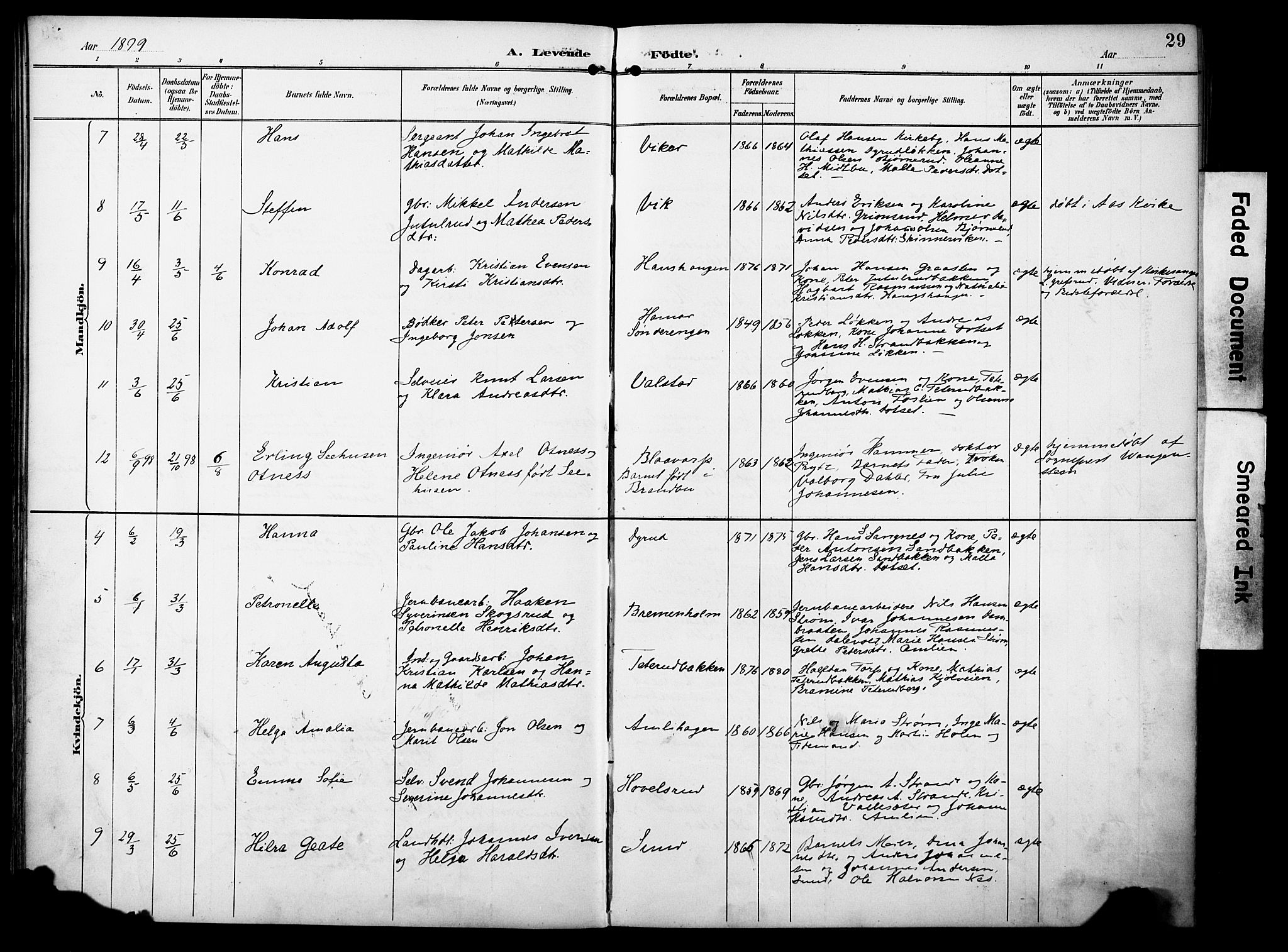 Vestre Toten prestekontor, AV/SAH-PREST-108/H/Ha/Haa/L0012: Parish register (official) no. 12, 1890-1906, p. 29