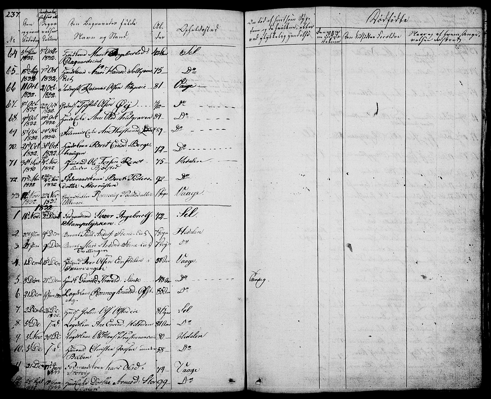 Vågå prestekontor, SAH/PREST-076/H/Ha/Haa/L0004: Parish register (official) no. 4 /1, 1827-1842, p. 237