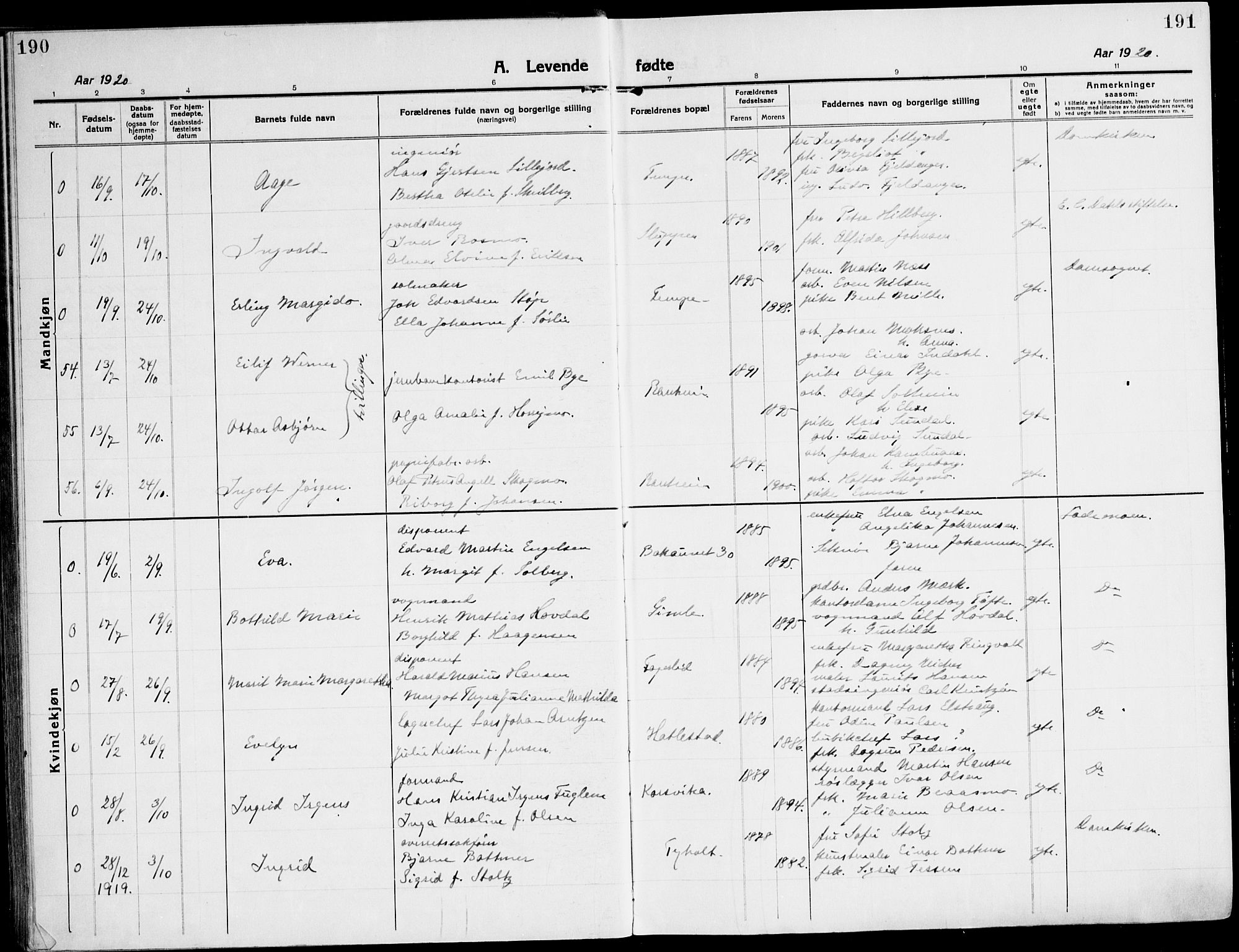 Ministerialprotokoller, klokkerbøker og fødselsregistre - Sør-Trøndelag, AV/SAT-A-1456/607/L0321: Parish register (official) no. 607A05, 1916-1935, p. 190-191
