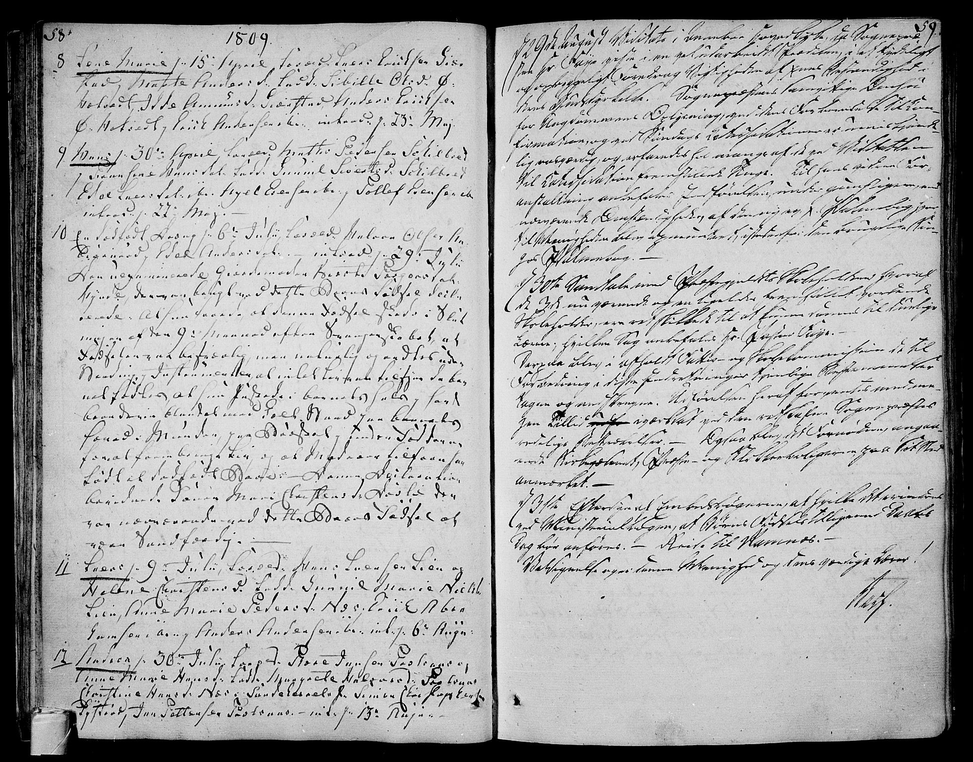 Andebu kirkebøker, AV/SAKO-A-336/F/Fa/L0003: Parish register (official) no. 3 /1, 1803-1828, p. 58-59