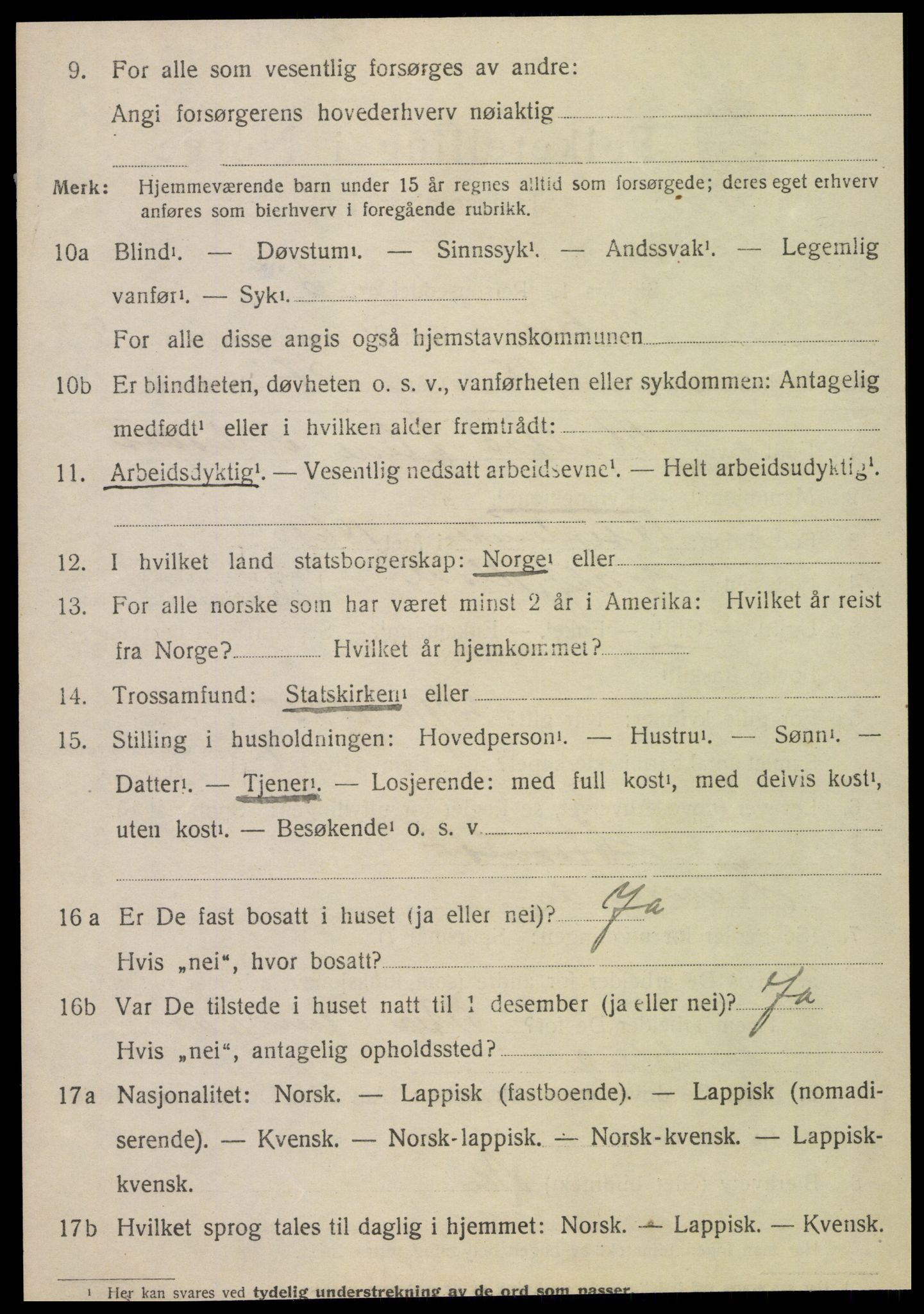 SAT, 1920 census for Vefsn, 1920, p. 5670