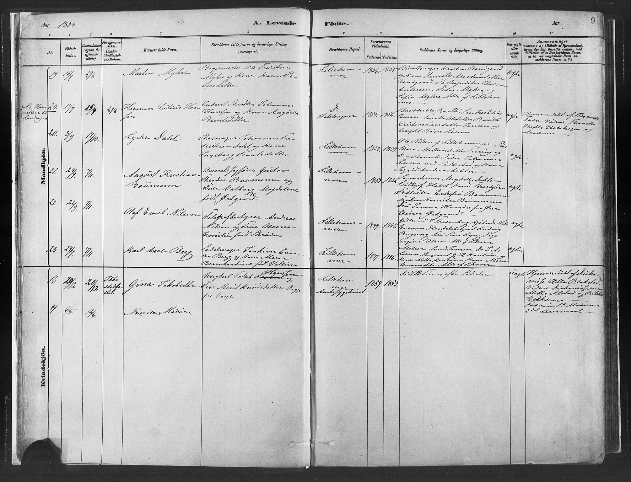 Fåberg prestekontor, AV/SAH-PREST-086/H/Ha/Haa/L0010: Parish register (official) no. 10, 1879-1900, p. 9