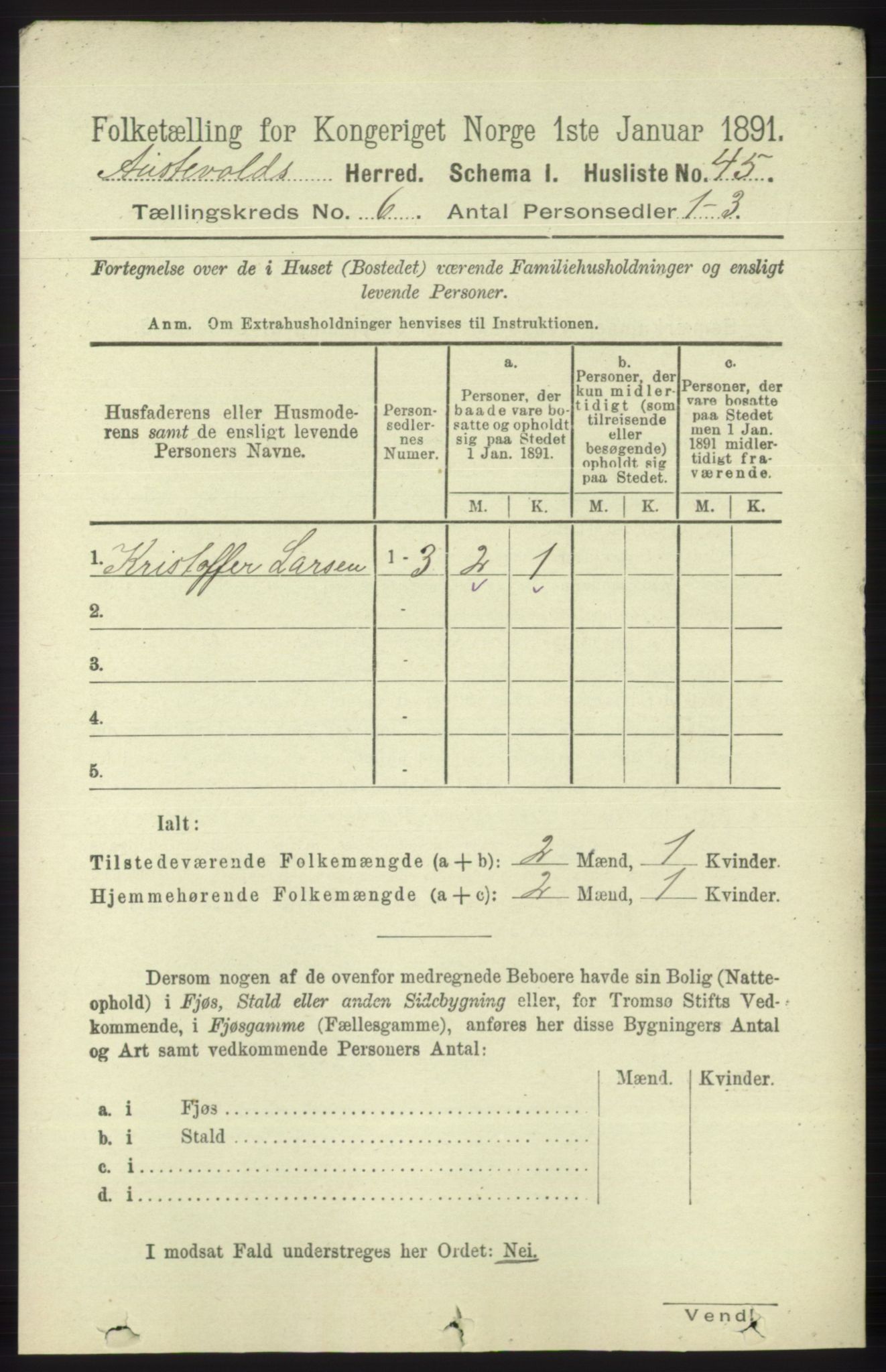 RA, 1891 census for 1244 Austevoll, 1891, p. 2562