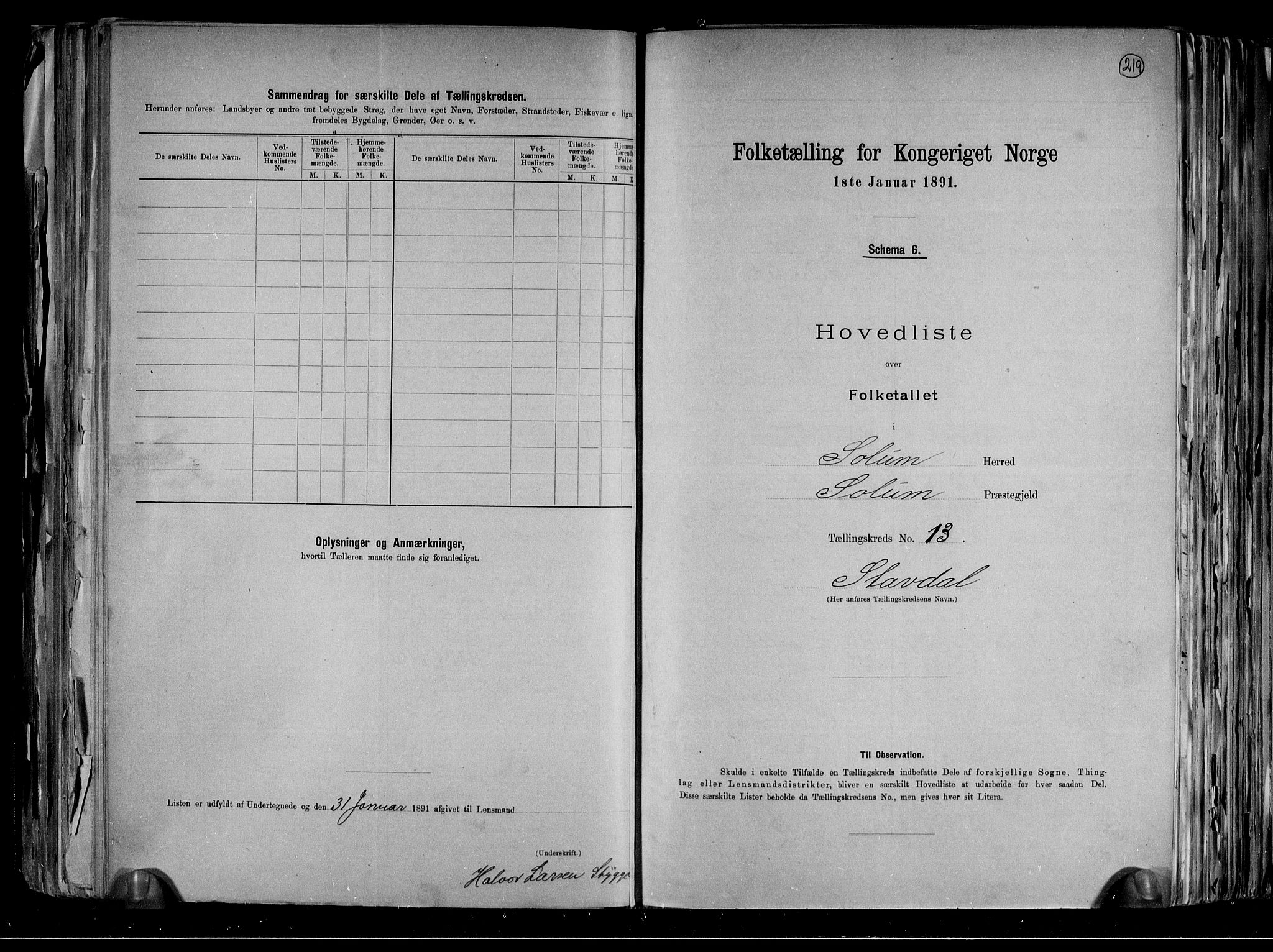 RA, 1891 census for 0818 Solum, 1891, p. 34