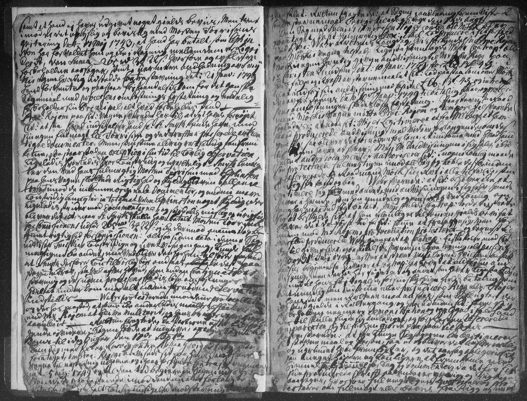 Kristiansand byrett, AV/SAK-1223-0001/F/Fa/L0012: Bytingsprotokoll nr. 11, 1749-1754, p. 1b-2a