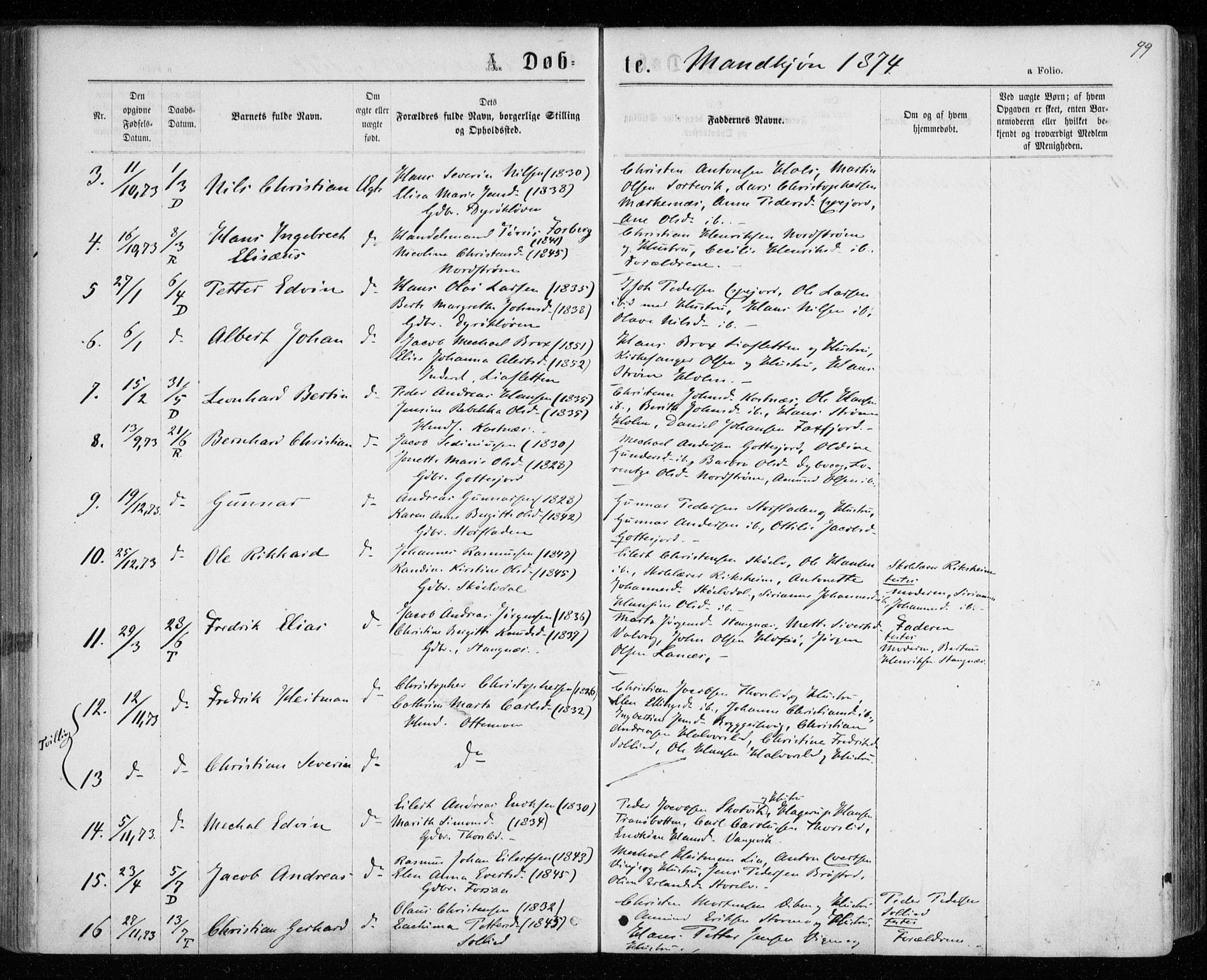 Tranøy sokneprestkontor, SATØ/S-1313/I/Ia/Iaa/L0008kirke: Parish register (official) no. 8, 1867-1877, p. 99