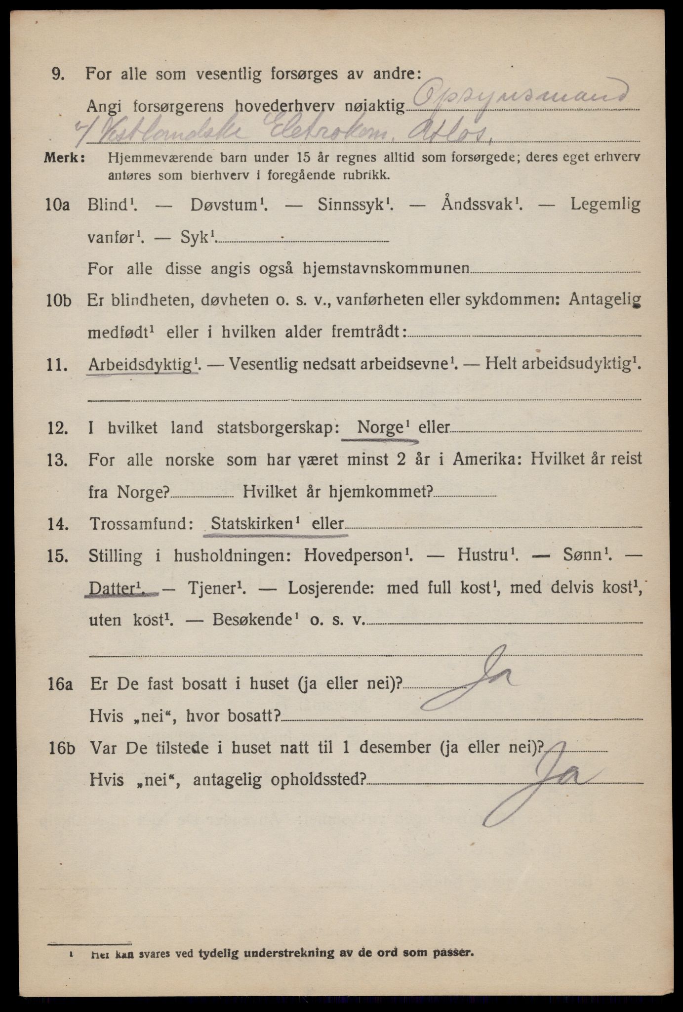 SAST, 1920 census for Forsand, 1920, p. 1622