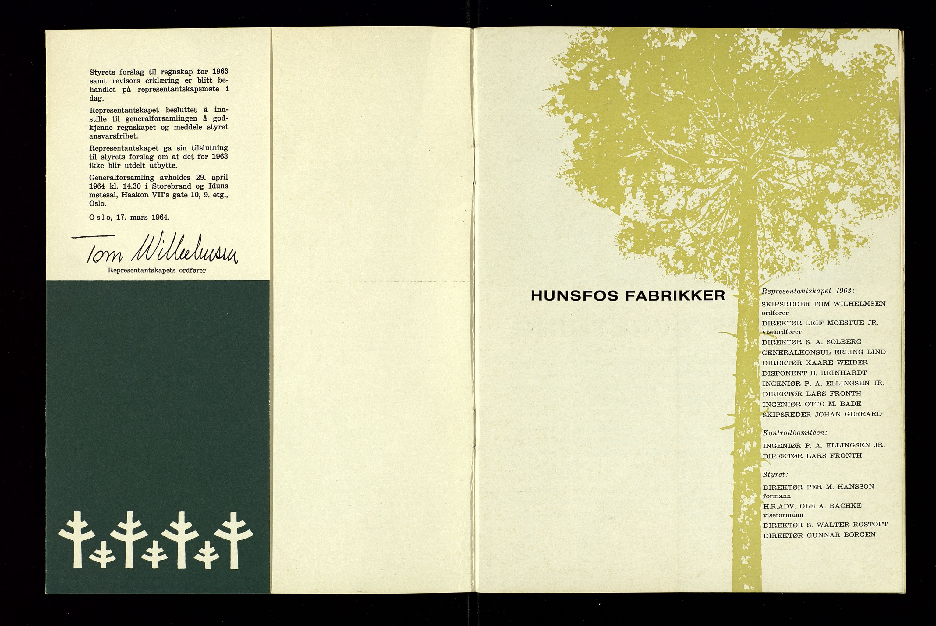 Hunsfos fabrikker, AV/SAK-D/1440/01/L0001/0003: Vedtekter, anmeldelser og årsberetninger / Årsberetninger og regnskap, 1918-1989, p. 224