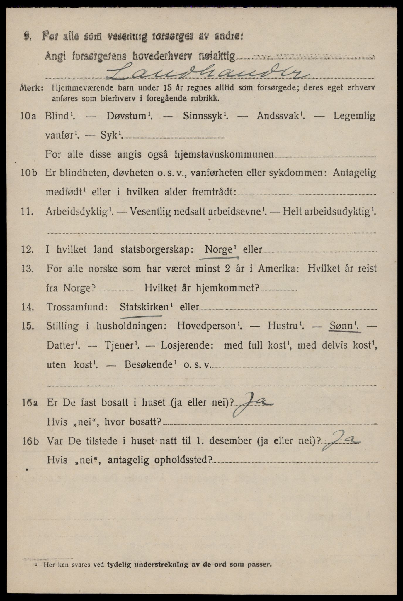 SAST, 1920 census for Rennesøy, 1920, p. 2421