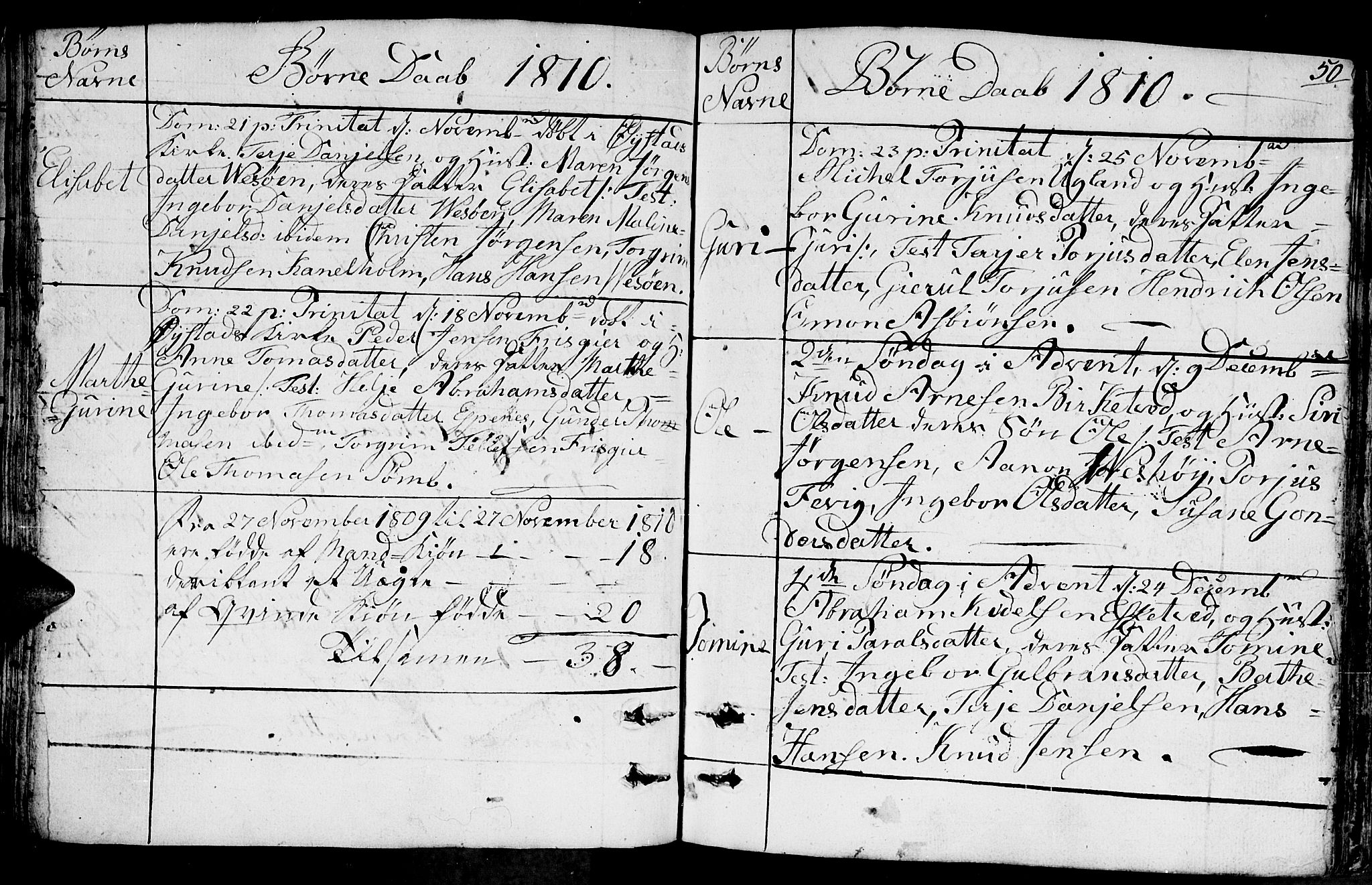 Fjære sokneprestkontor, AV/SAK-1111-0011/F/Fb/L0006: Parish register (copy) no. B 6, 1803-1817, p. 50