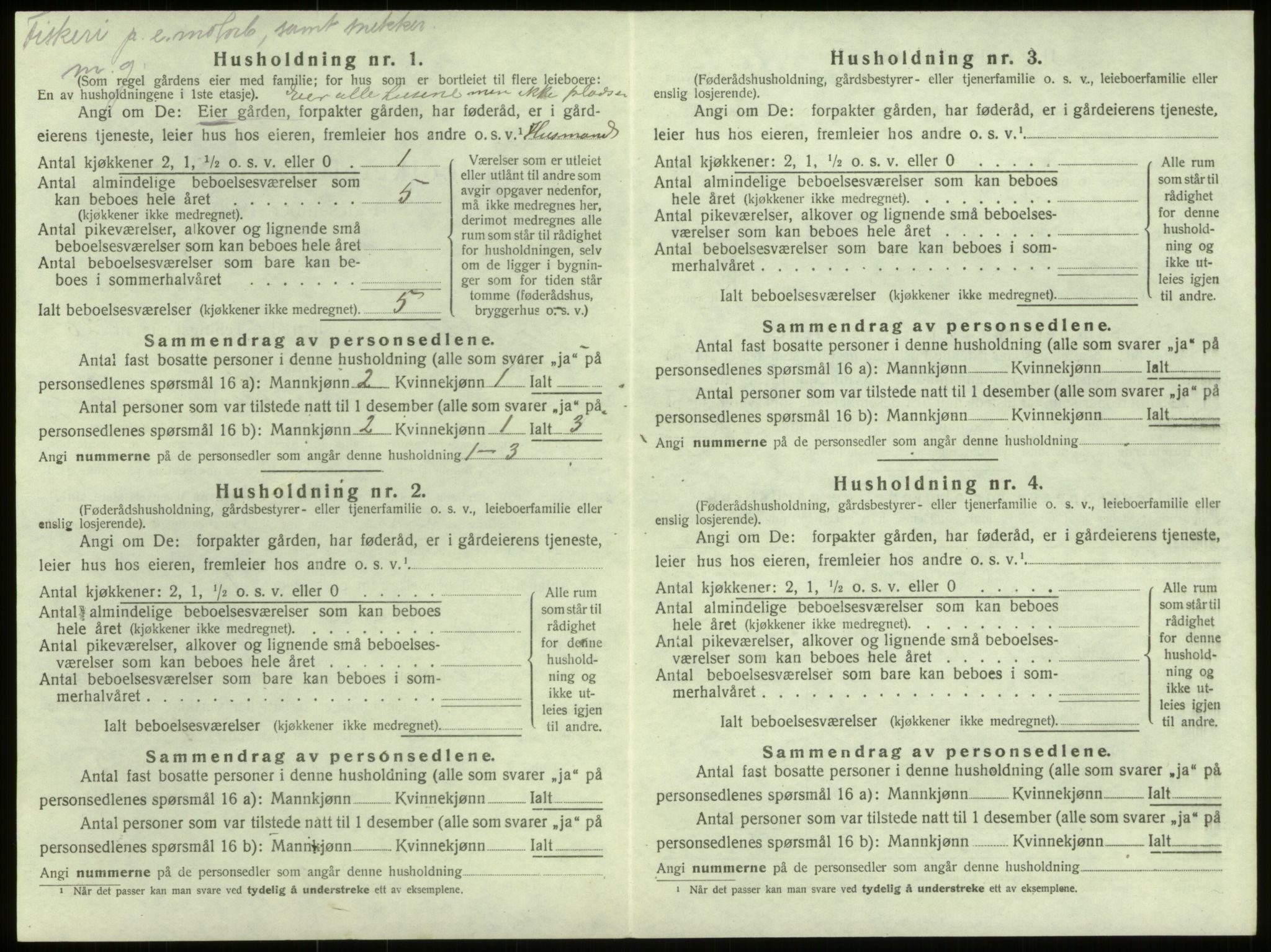 SAB, 1920 census for Selje, 1920, p. 1159