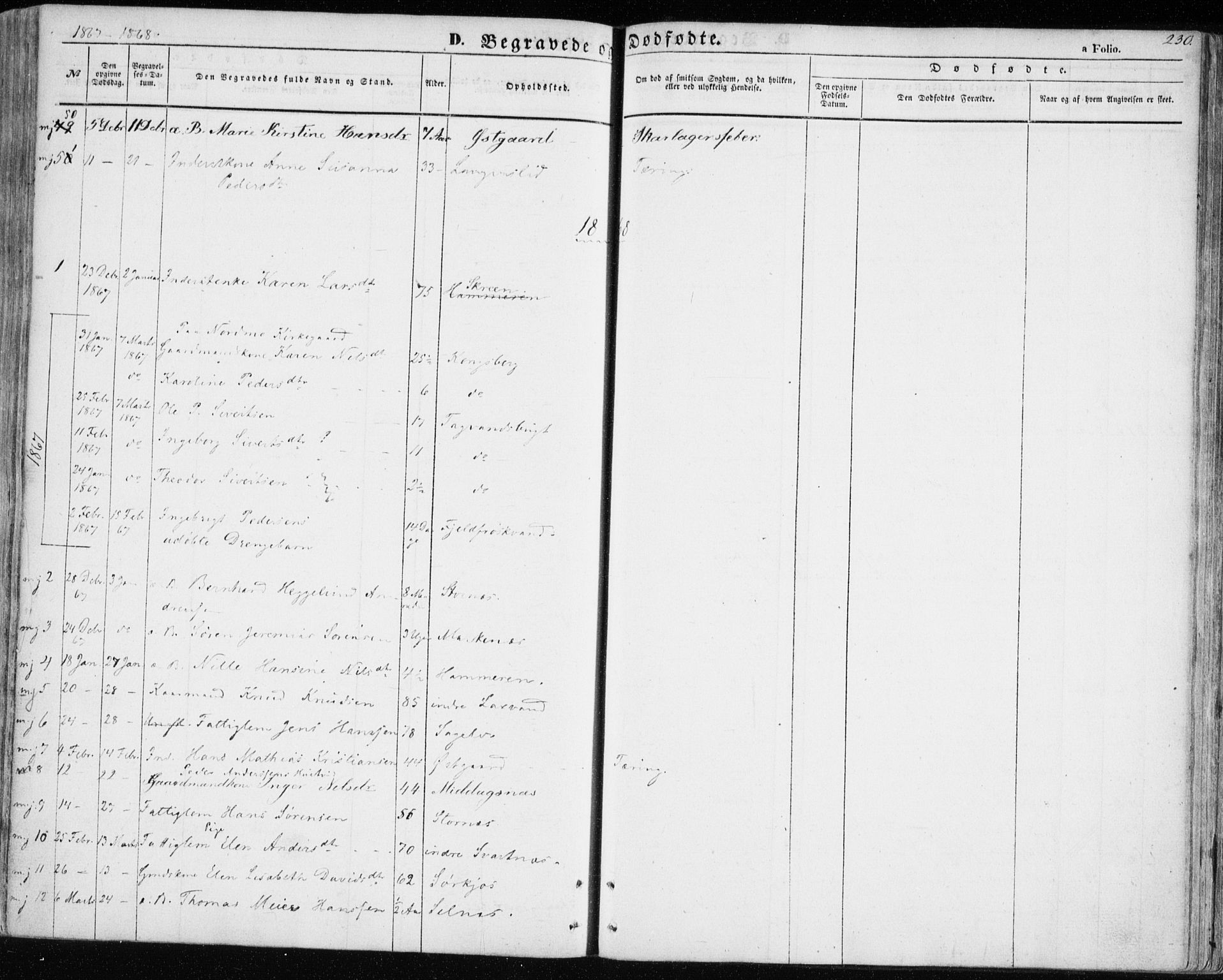 Balsfjord sokneprestembete, SATØ/S-1303/G/Ga/L0003kirke: Parish register (official) no. 3, 1856-1870, p. 230
