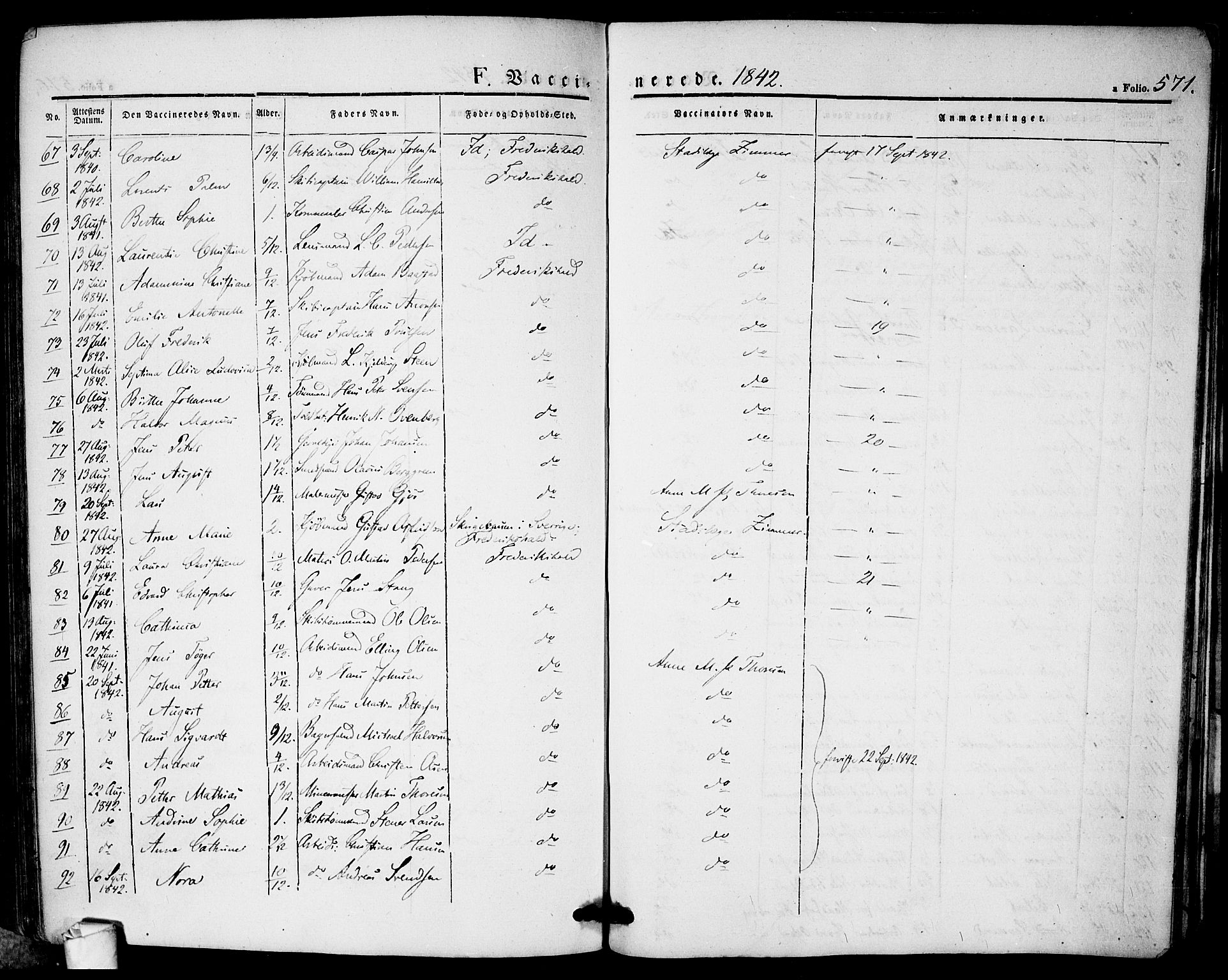 Halden prestekontor Kirkebøker, AV/SAO-A-10909/F/Fa/L0005: Parish register (official) no. I 5, 1834-1845, p. 571