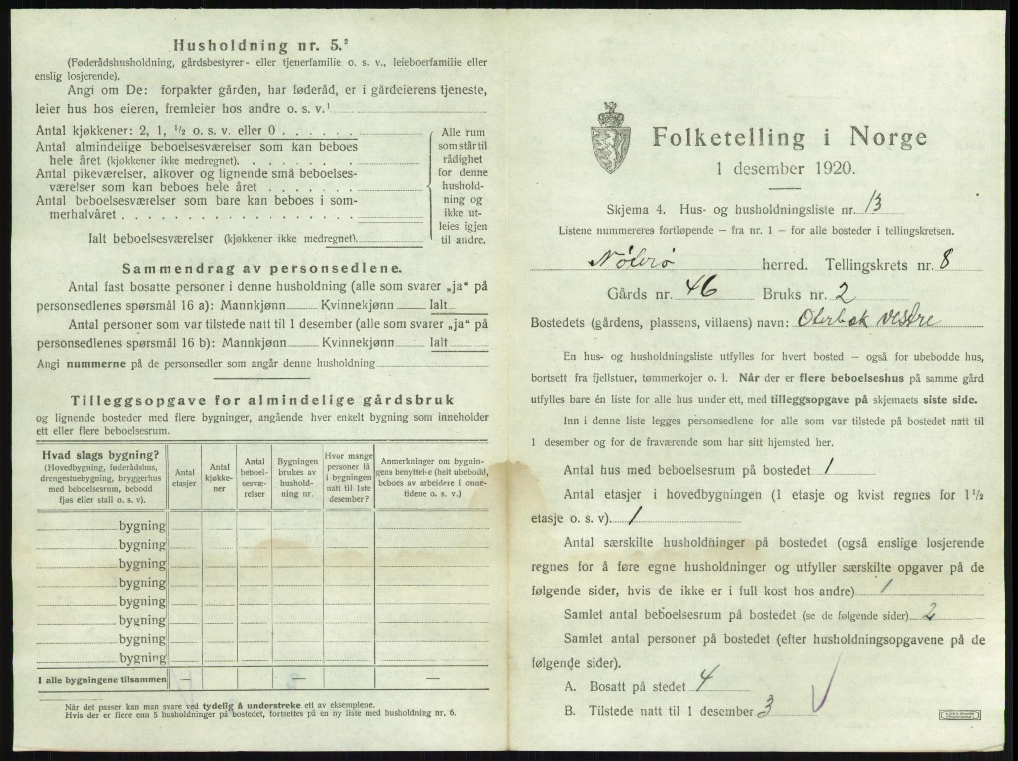SAKO, 1920 census for Nøtterøy, 1920, p. 1527