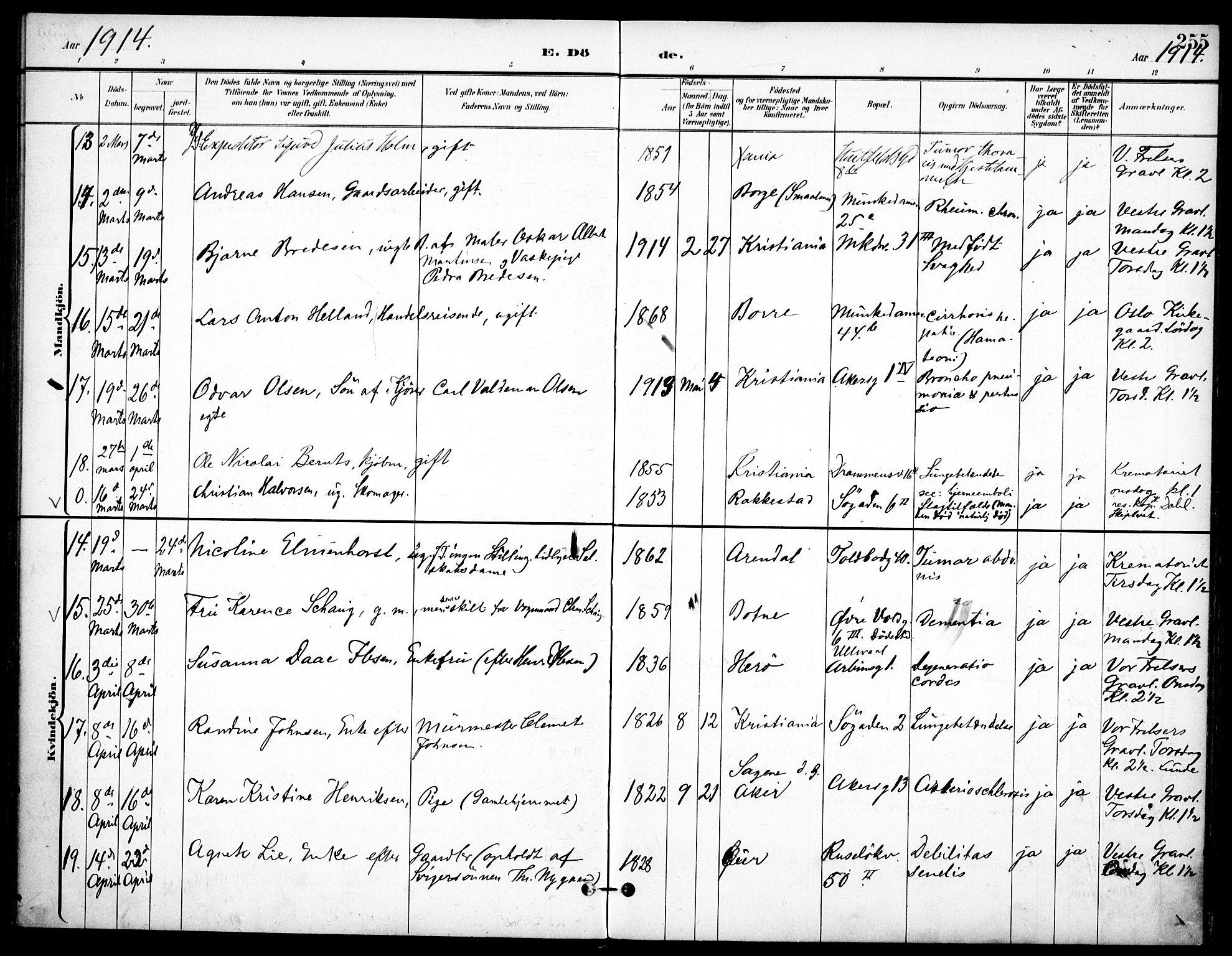 Johannes prestekontor Kirkebøker, AV/SAO-A-10852/F/Fa/L0008: Parish register (official) no. 8, 1897-1917, p. 255