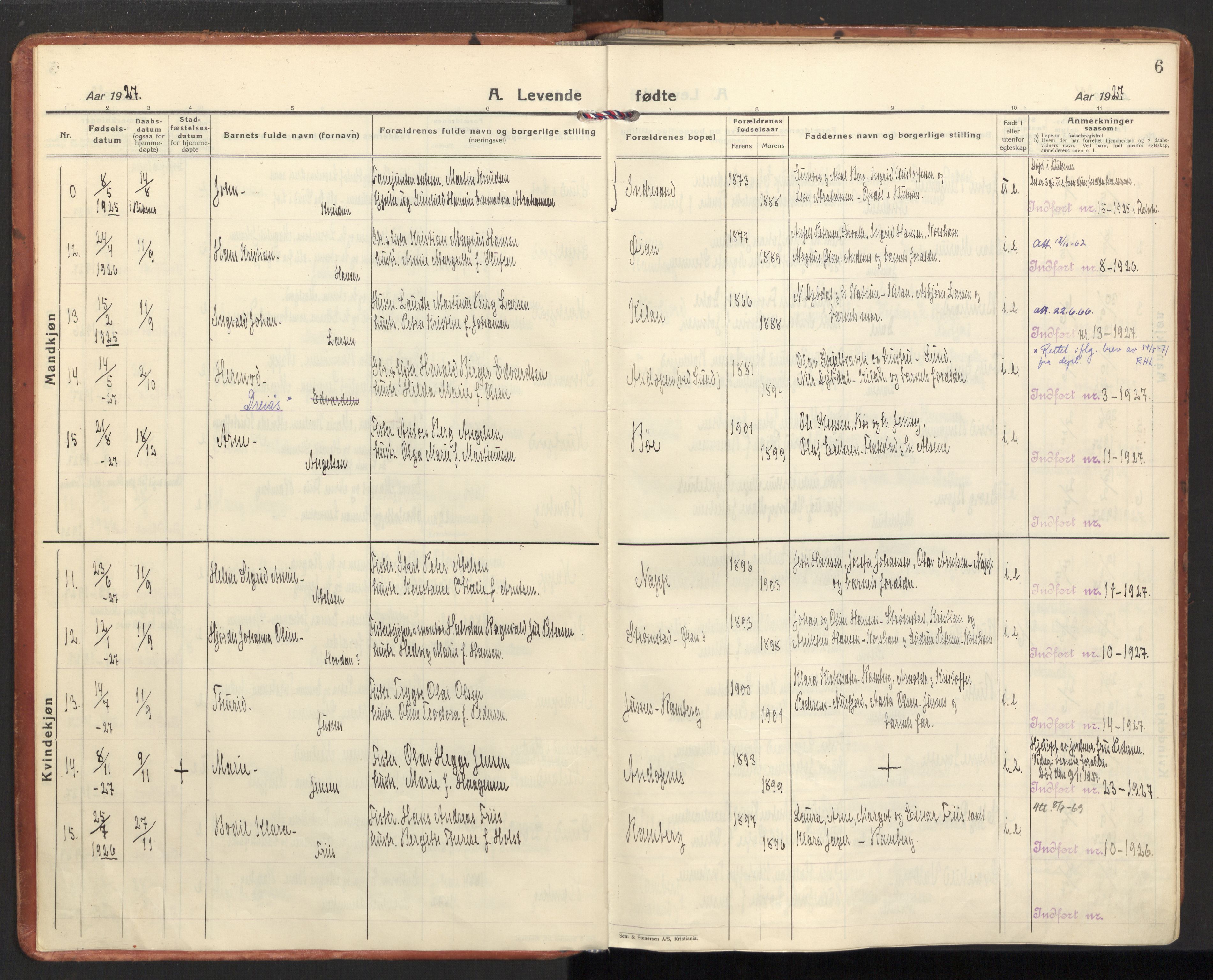 Ministerialprotokoller, klokkerbøker og fødselsregistre - Nordland, AV/SAT-A-1459/885/L1211: Parish register (official) no. 885A11, 1927-1938, p. 6