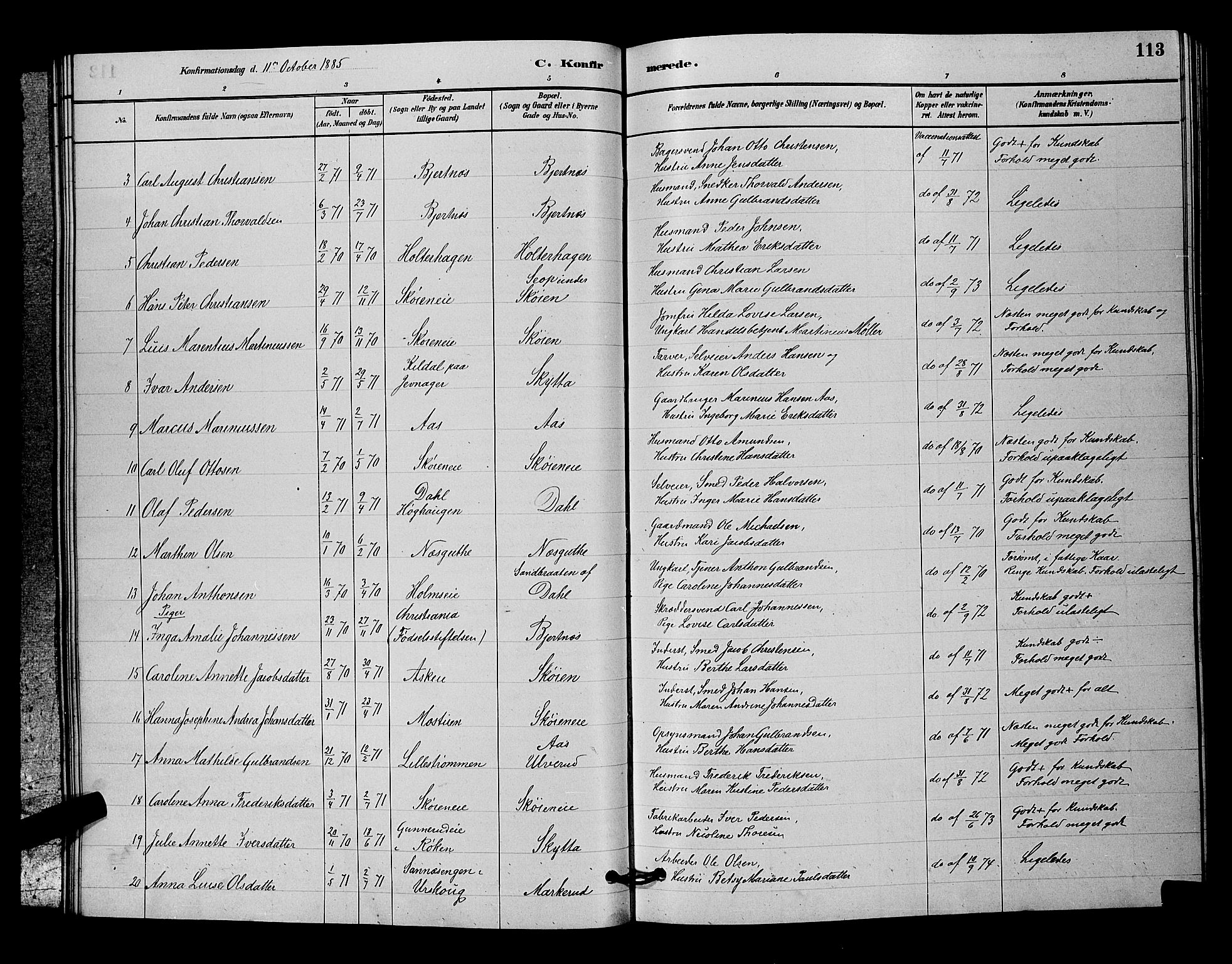 Nittedal prestekontor Kirkebøker, AV/SAO-A-10365a/G/Ga/L0002: Parish register (copy) no. I 2, 1879-1901, p. 113