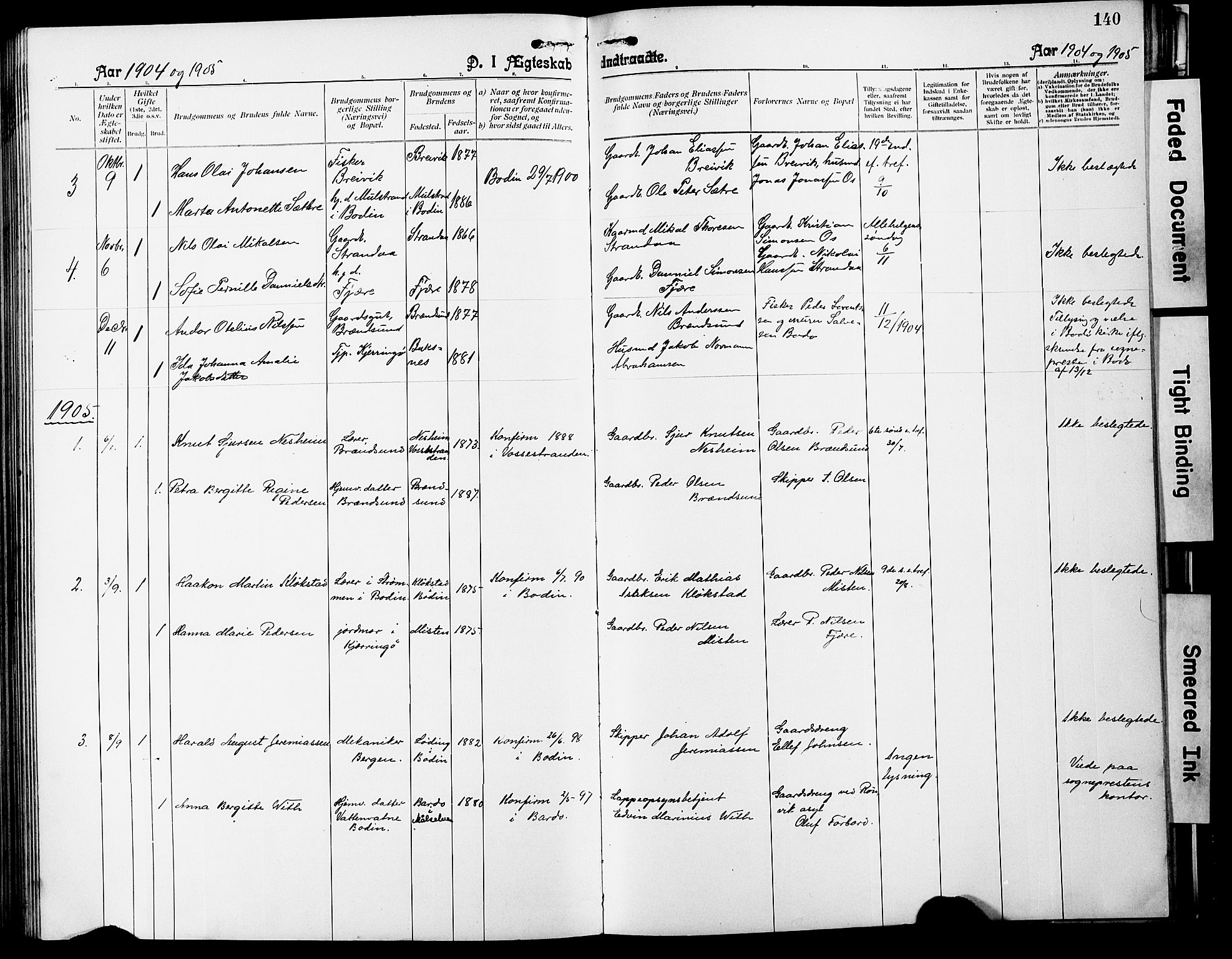Ministerialprotokoller, klokkerbøker og fødselsregistre - Nordland, SAT/A-1459/803/L0077: Parish register (copy) no. 803C04, 1897-1930, p. 140