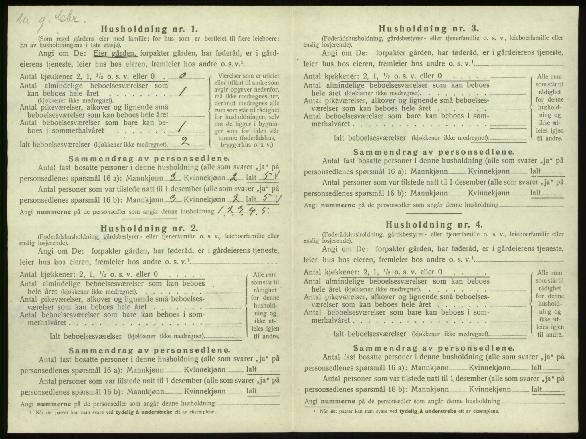 SAB, 1920 census for Hyllestad, 1920, p. 147