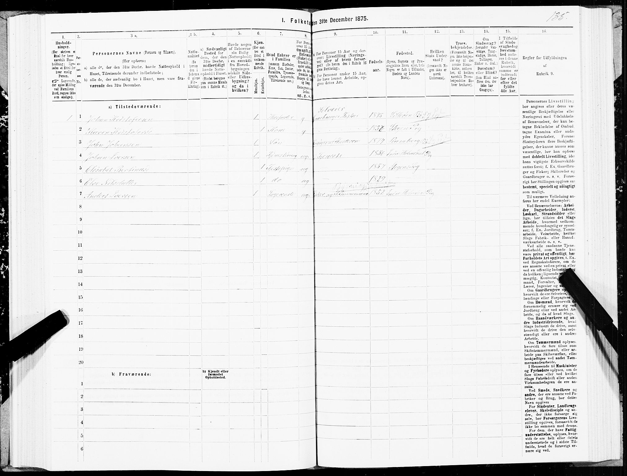 SAT, 1875 census for 1867P Bø, 1875, p. 1135