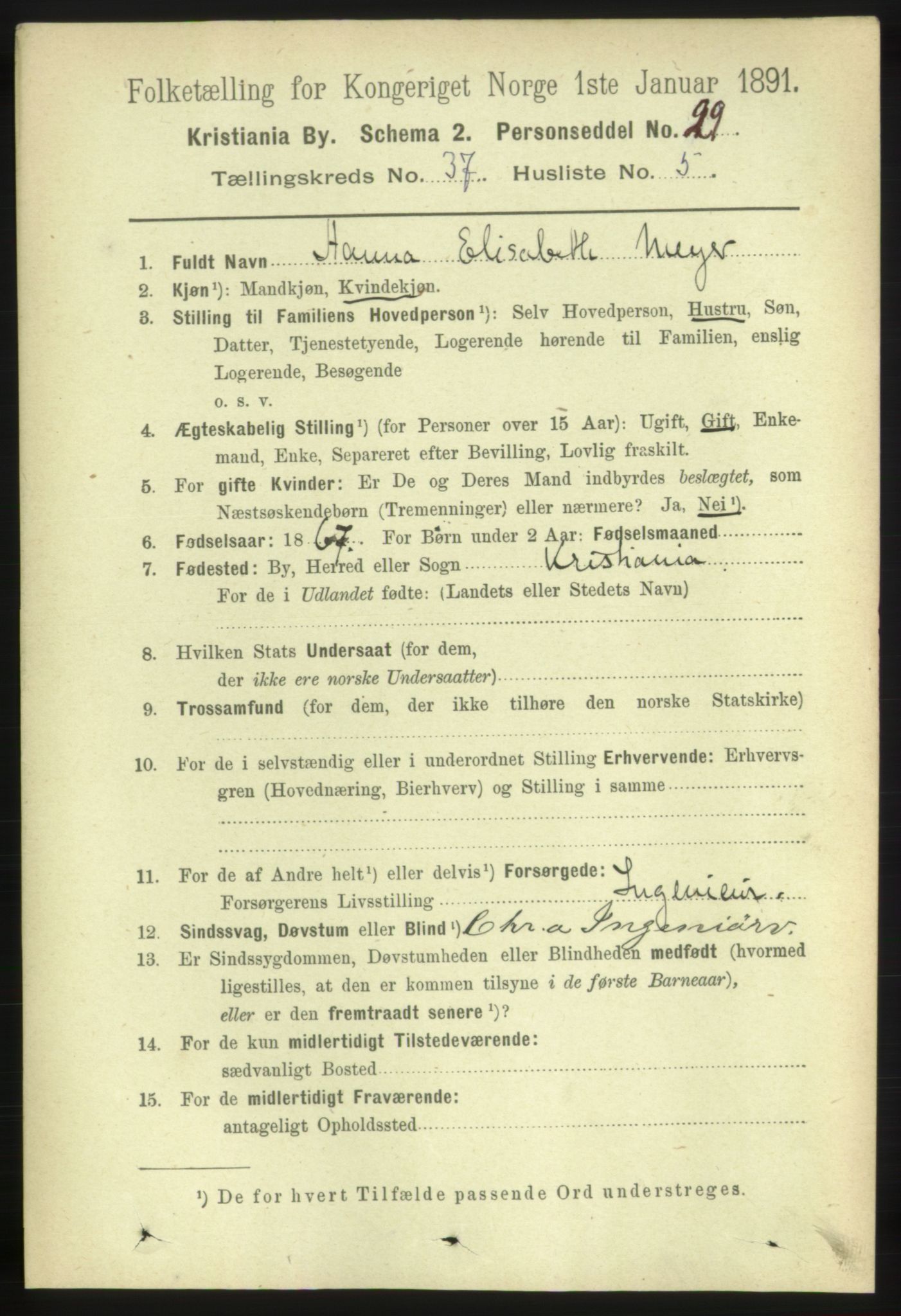 RA, 1891 census for 0301 Kristiania, 1891, p. 20574