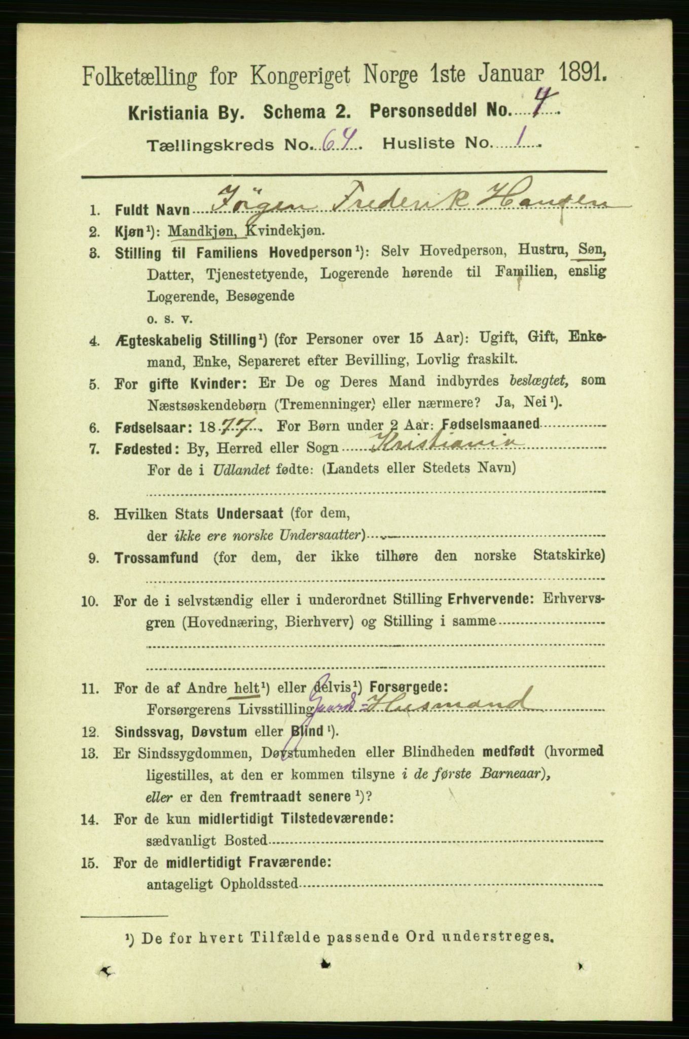 RA, 1891 census for 0301 Kristiania, 1891, p. 34404