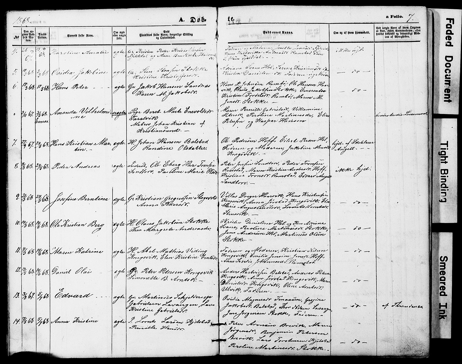 Ministerialprotokoller, klokkerbøker og fødselsregistre - Nordland, SAT/A-1459/865/L0930: Parish register (copy) no. 865C02, 1866-1884, p. 7