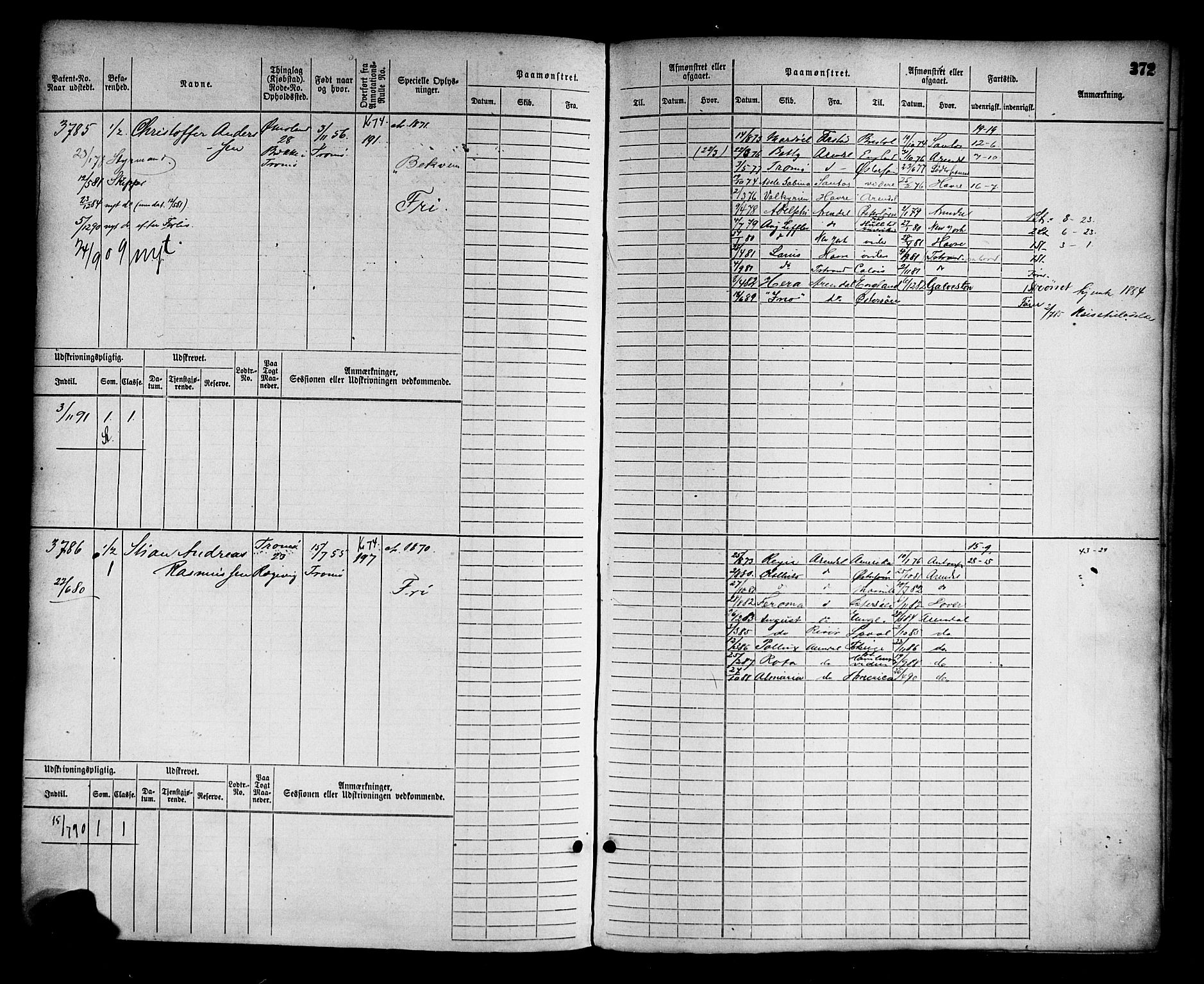 Arendal mønstringskrets, AV/SAK-2031-0012/F/Fb/L0014: Hovedrulle nr 3045-3806, S-12, 1868-1900, p. 383