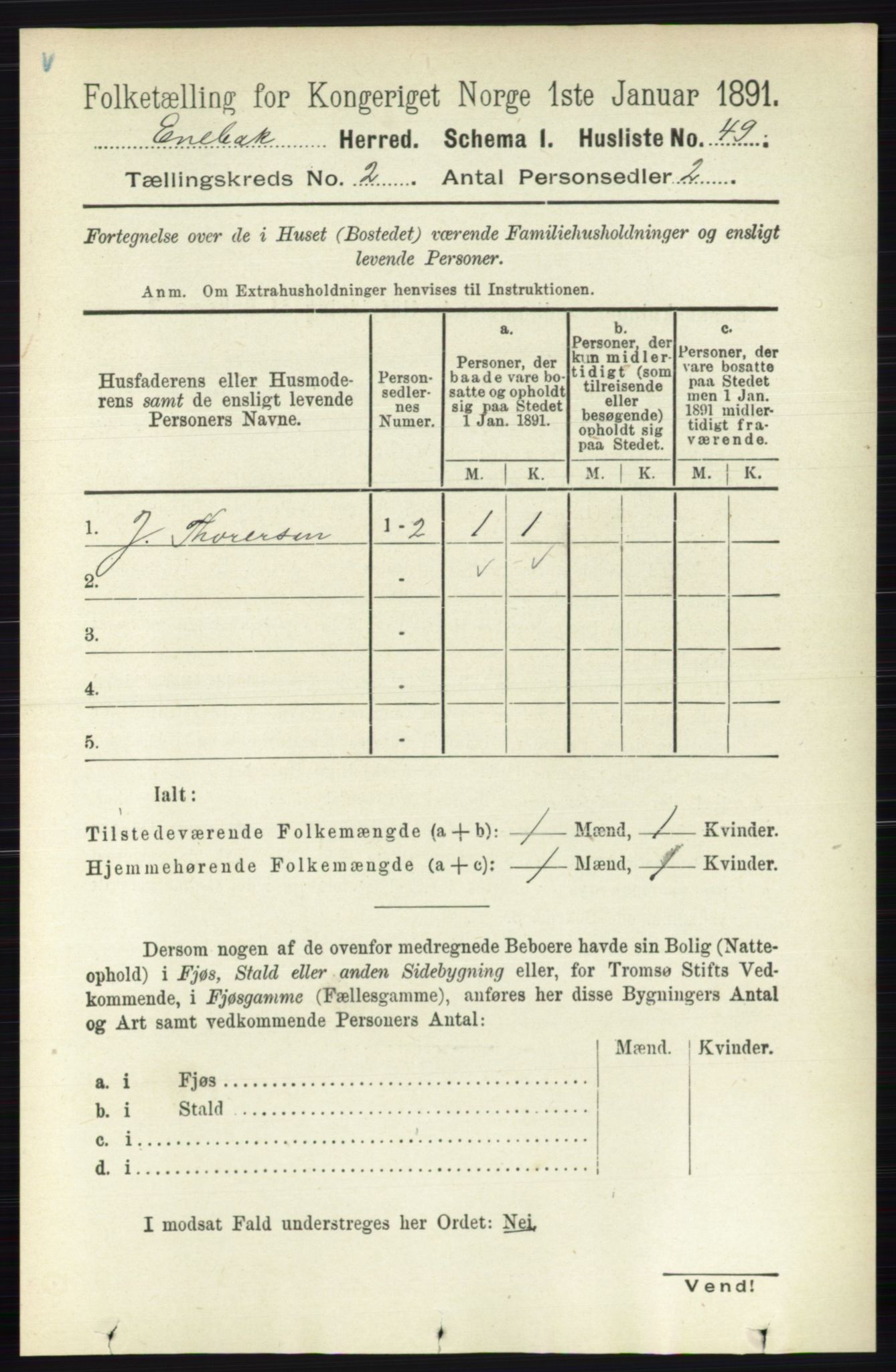 RA, 1891 census for 0229 Enebakk, 1891, p. 755