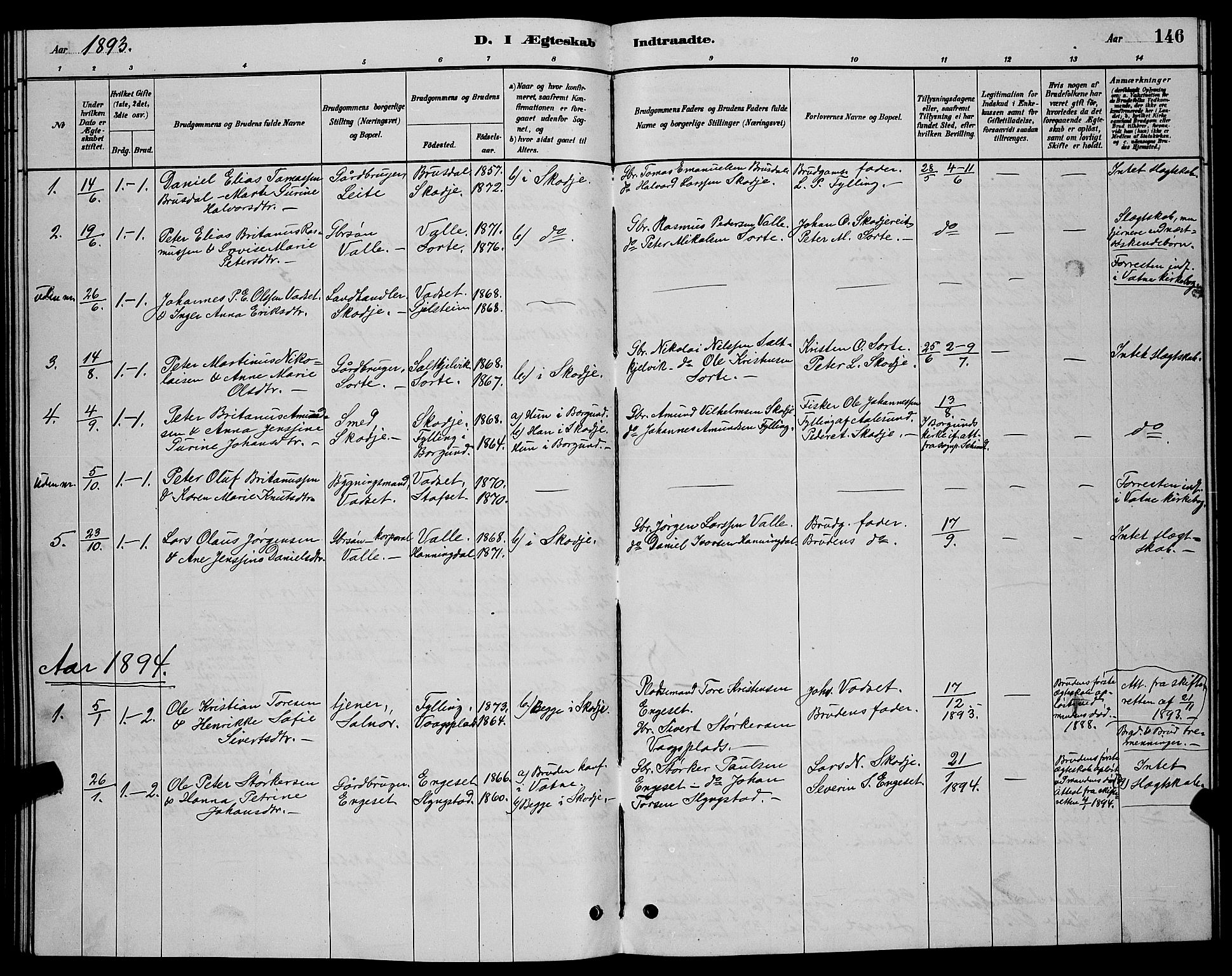 Ministerialprotokoller, klokkerbøker og fødselsregistre - Møre og Romsdal, AV/SAT-A-1454/524/L0365: Parish register (copy) no. 524C06, 1880-1899, p. 146