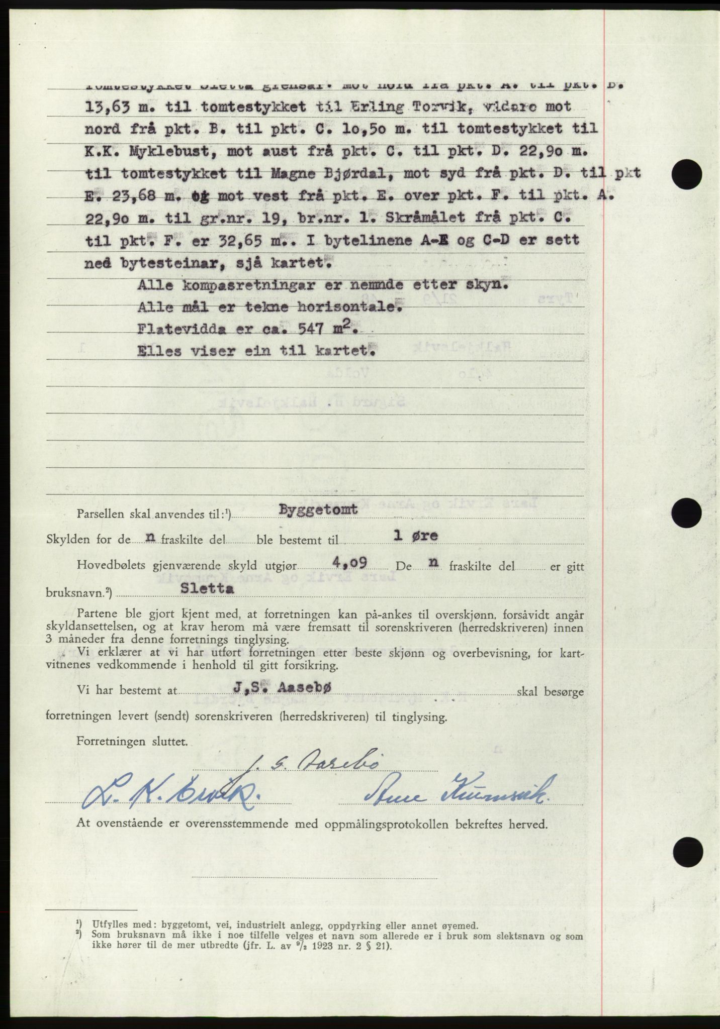 Søre Sunnmøre sorenskriveri, AV/SAT-A-4122/1/2/2C/L0083: Mortgage book no. 9A, 1948-1949, Diary no: : 1450/1948