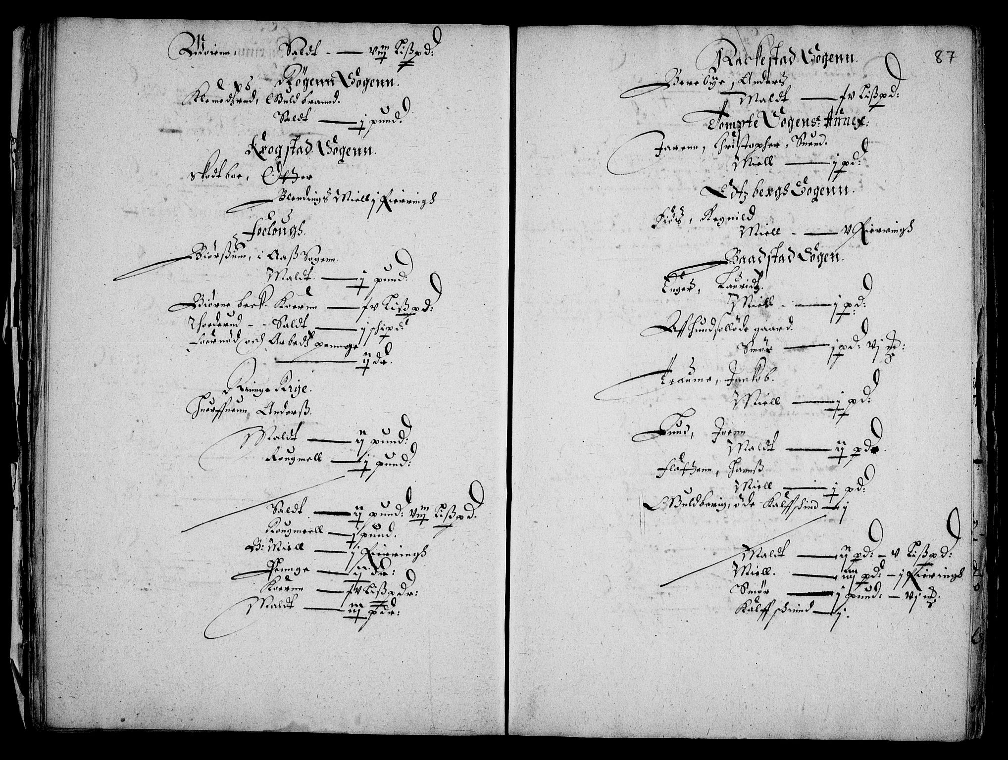 Rentekammeret inntil 1814, Realistisk ordnet avdeling, AV/RA-EA-4070/Fc/Fca/L0001/0002: [Ca I]  Akershus stift / Kristiania kapitels jordebok, 1652-1654, p. 86-87