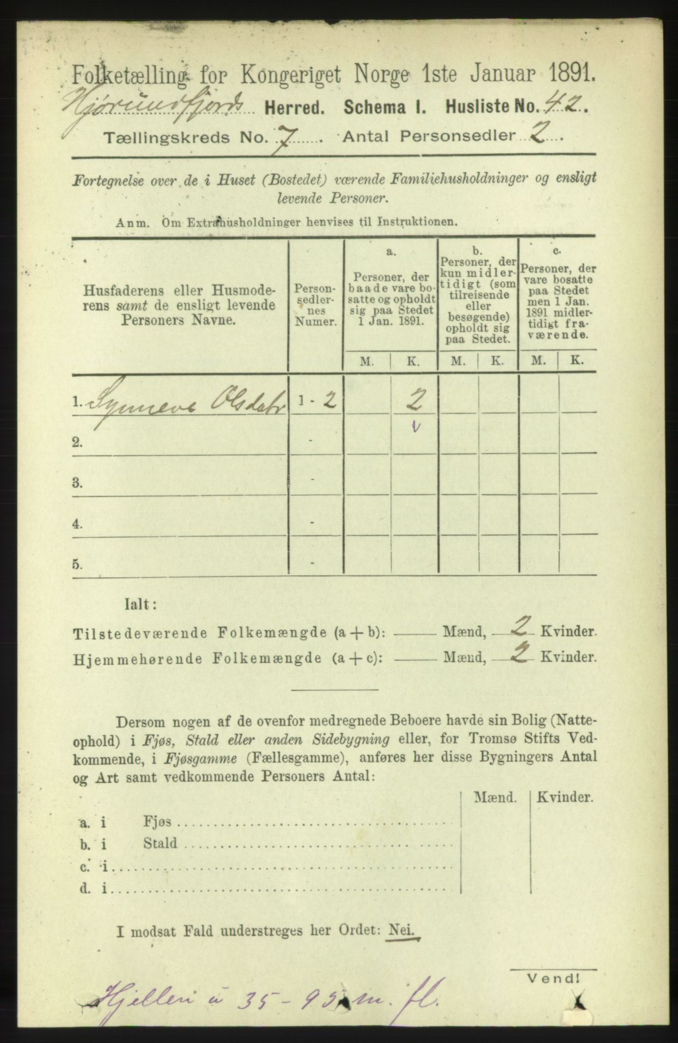 RA, 1891 census for 1522 Hjørundfjord, 1891, p. 1505