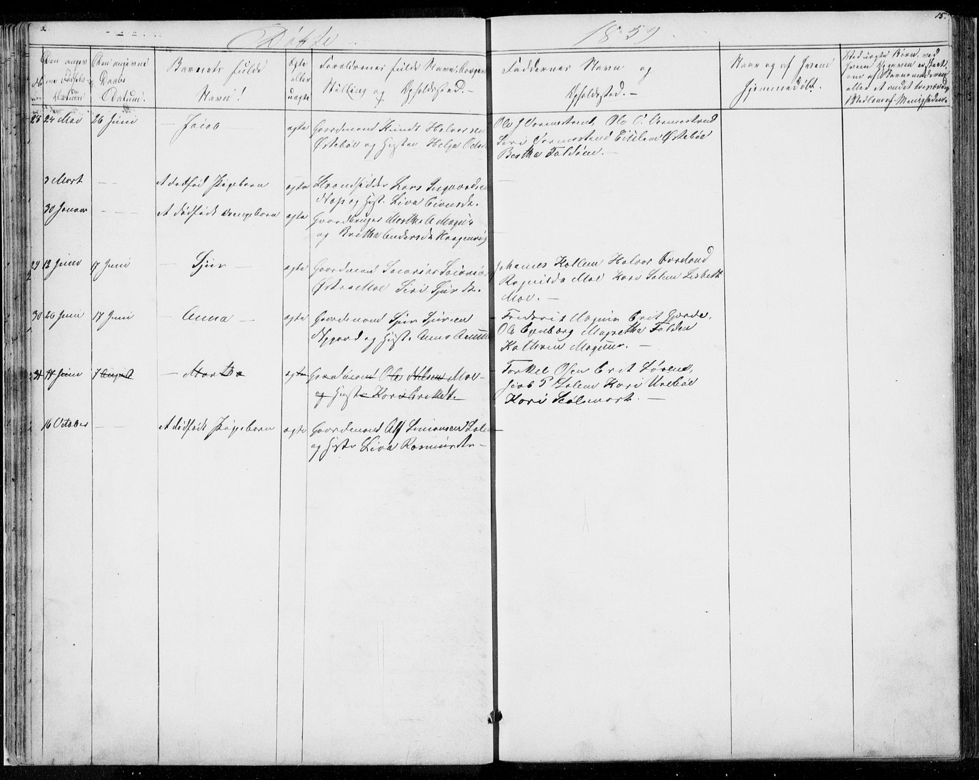 Vikedal sokneprestkontor, AV/SAST-A-101840/01/V: Parish register (copy) no. B 9, 1856-1878, p. 15