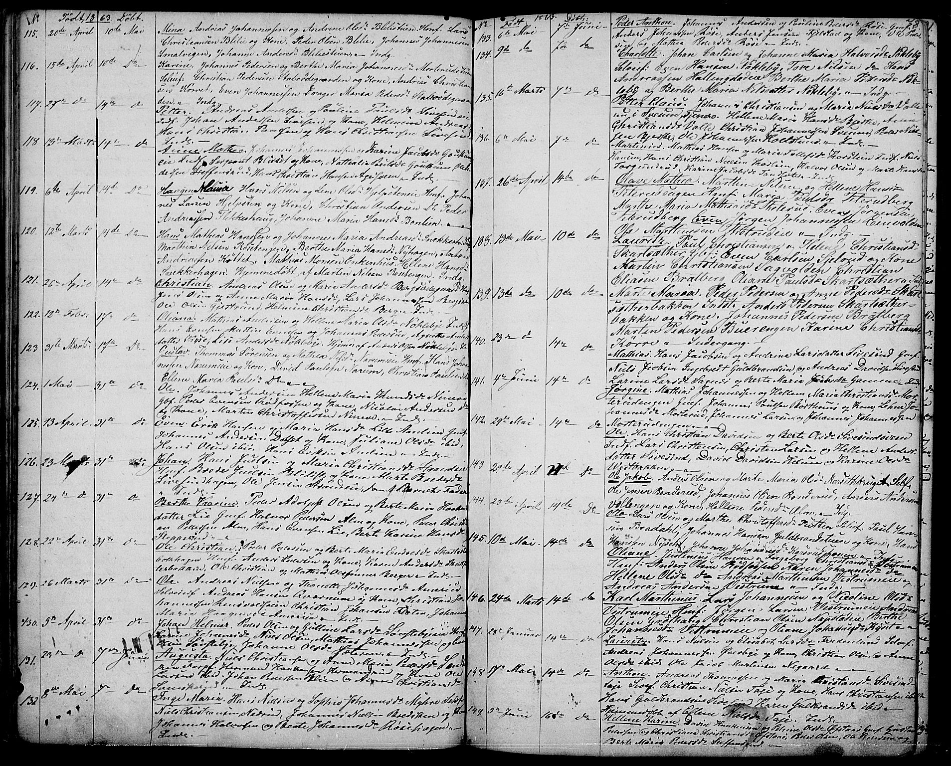 Vestre Toten prestekontor, SAH/PREST-108/H/Ha/Hab/L0005: Parish register (copy) no. 5, 1854-1870, p. 78