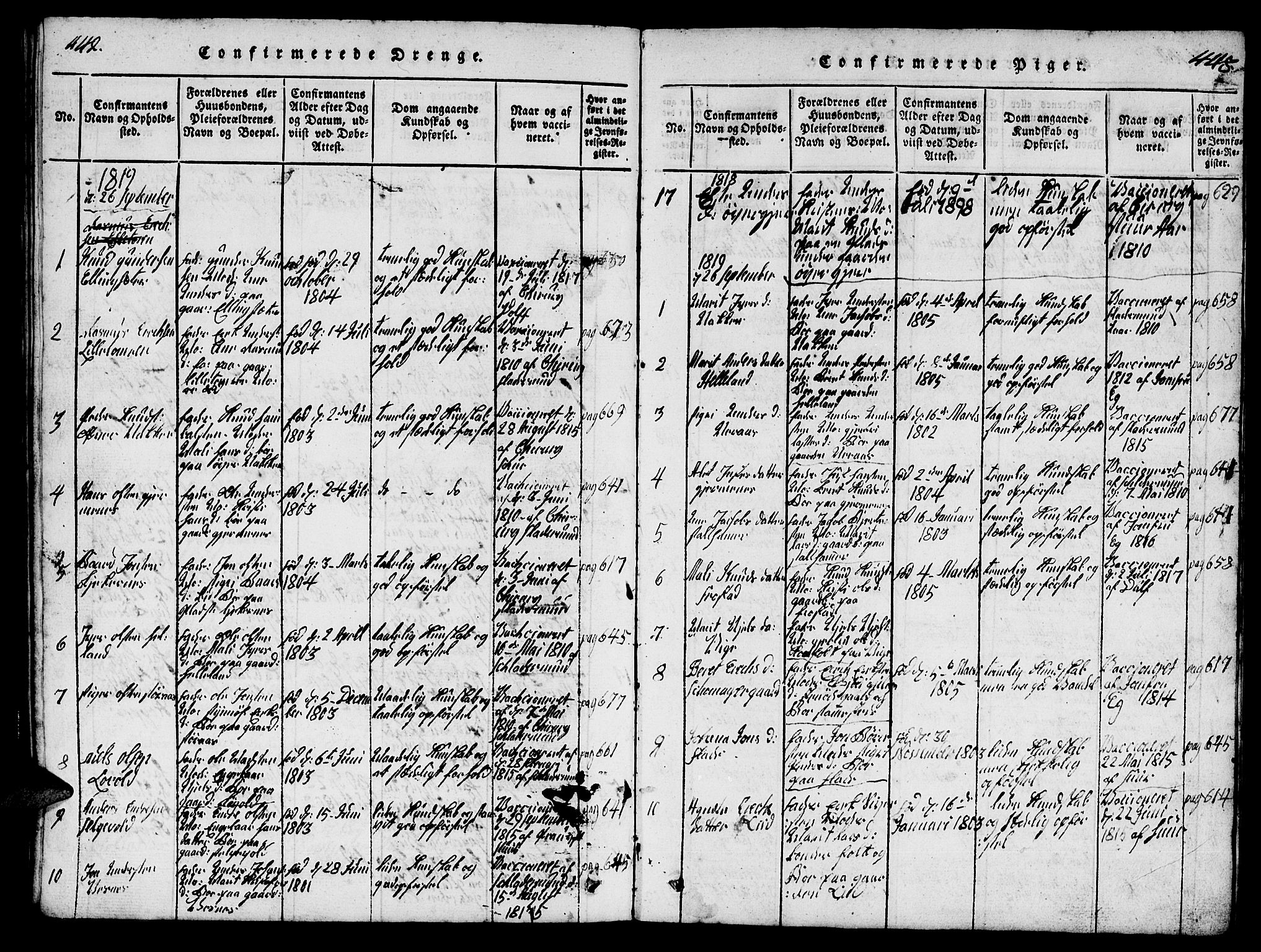 Ministerialprotokoller, klokkerbøker og fødselsregistre - Møre og Romsdal, AV/SAT-A-1454/539/L0535: Parish register (copy) no. 539C01, 1818-1842, p. 440-441