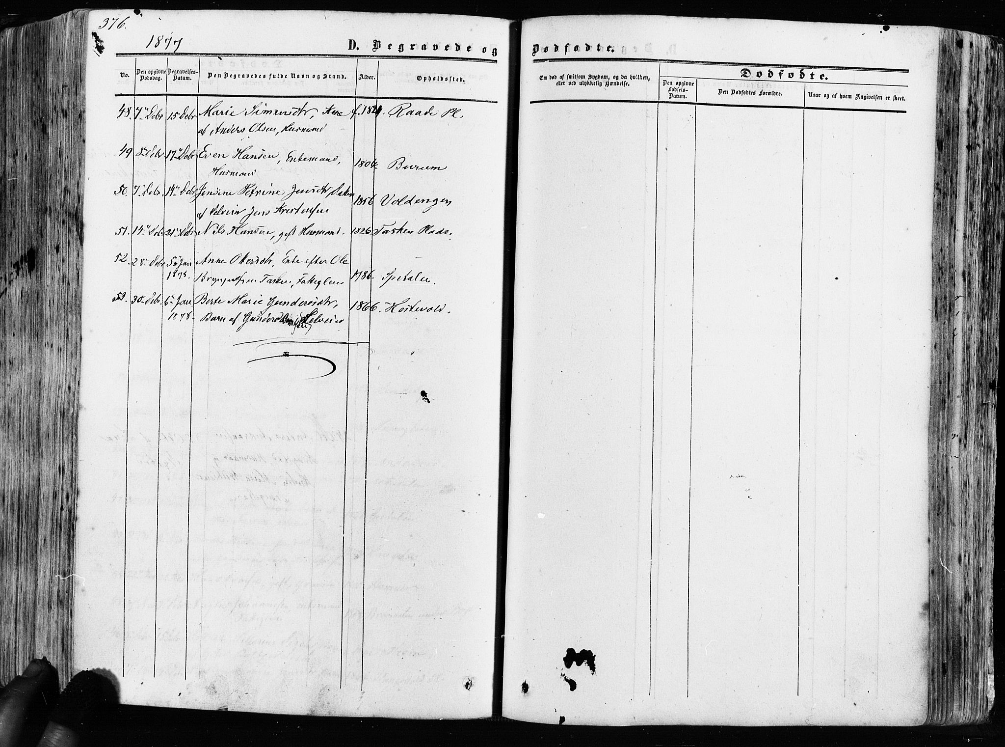 Råde prestekontor kirkebøker, AV/SAO-A-2009/F/Fa/L0006: Parish register (official) no. 6, 1854-1877, p. 376