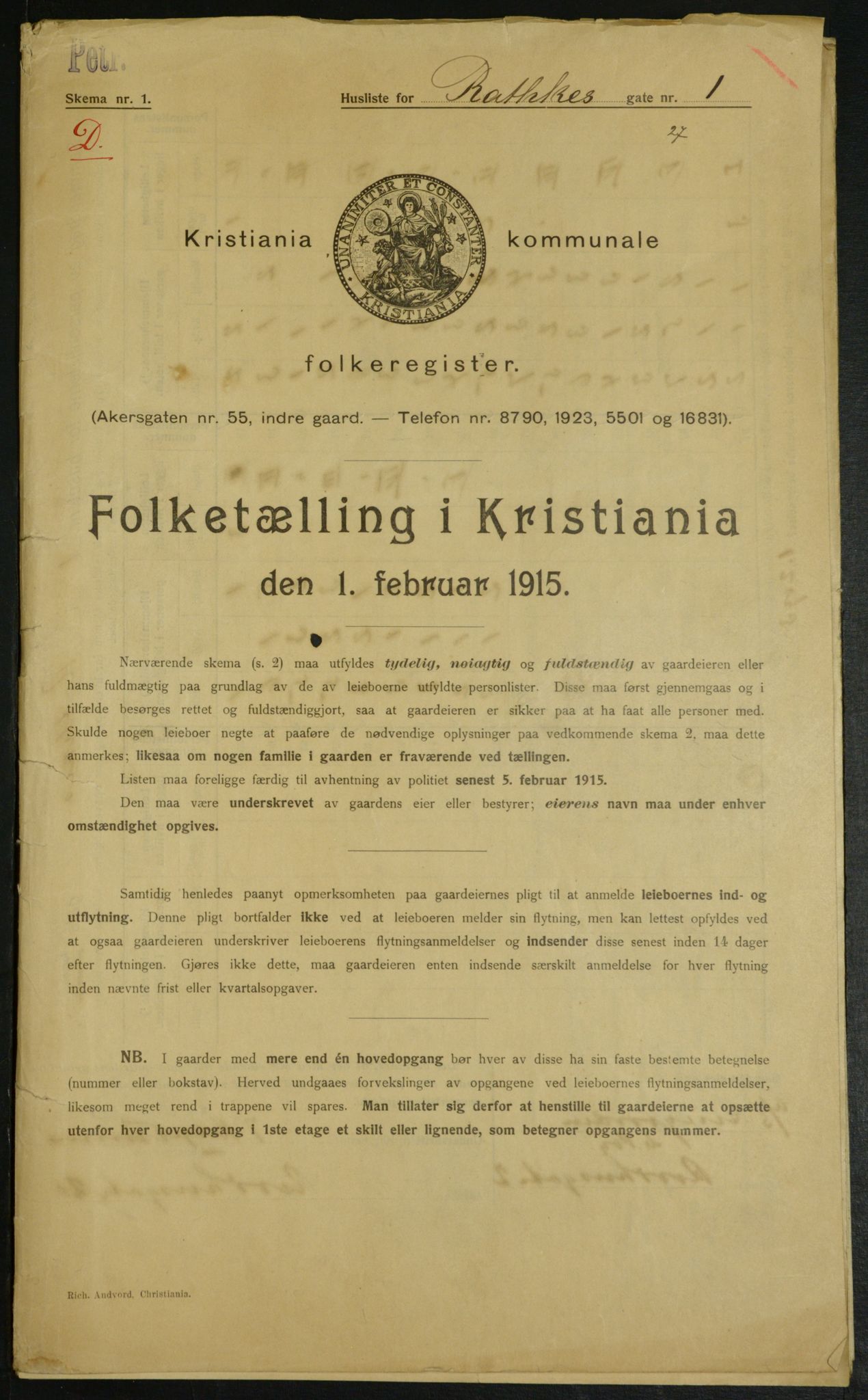 OBA, Municipal Census 1915 for Kristiania, 1915, p. 81629