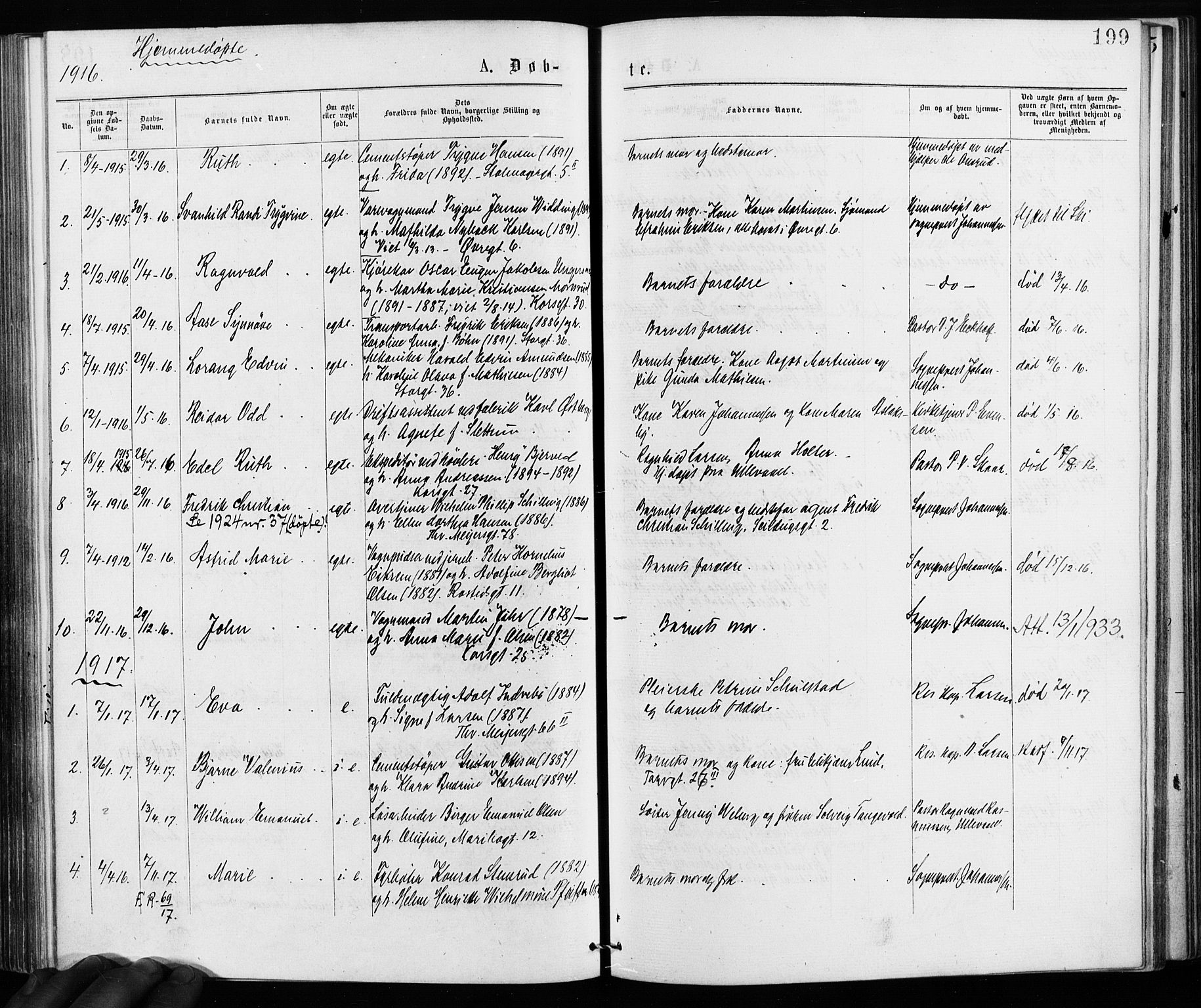 Jakob prestekontor Kirkebøker, AV/SAO-A-10850/F/Fa/L0001: Parish register (official) no. 1, 1875-1924, p. 199