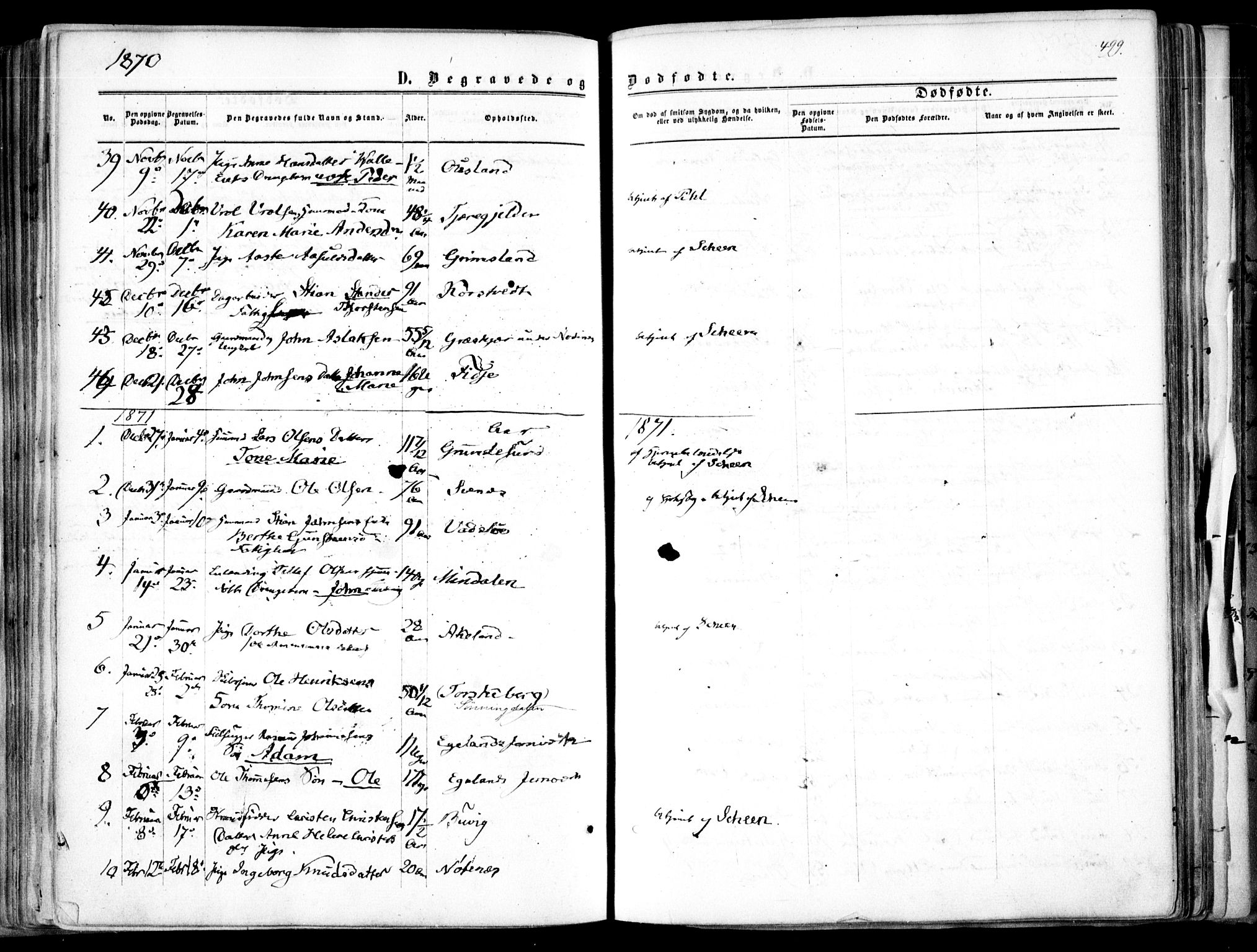 Søndeled sokneprestkontor, SAK/1111-0038/F/Fa/L0003: Parish register (official) no. A 3, 1861-1879, p. 499