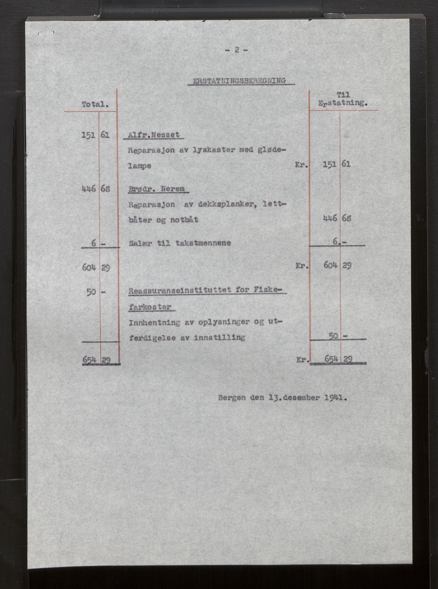Fiskeridirektoratet - 1 Adm. ledelse - 13 Båtkontoret, AV/SAB-A-2003/La/L0058: Statens krigsforsikring for fiskeflåten, 1936-1971, p. 517