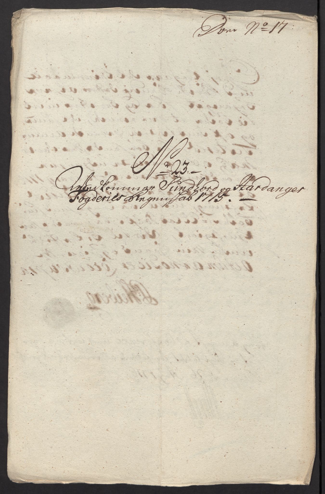 Rentekammeret inntil 1814, Reviderte regnskaper, Fogderegnskap, AV/RA-EA-4092/R48/L2991: Fogderegnskap Sunnhordland og Hardanger, 1715, p. 189