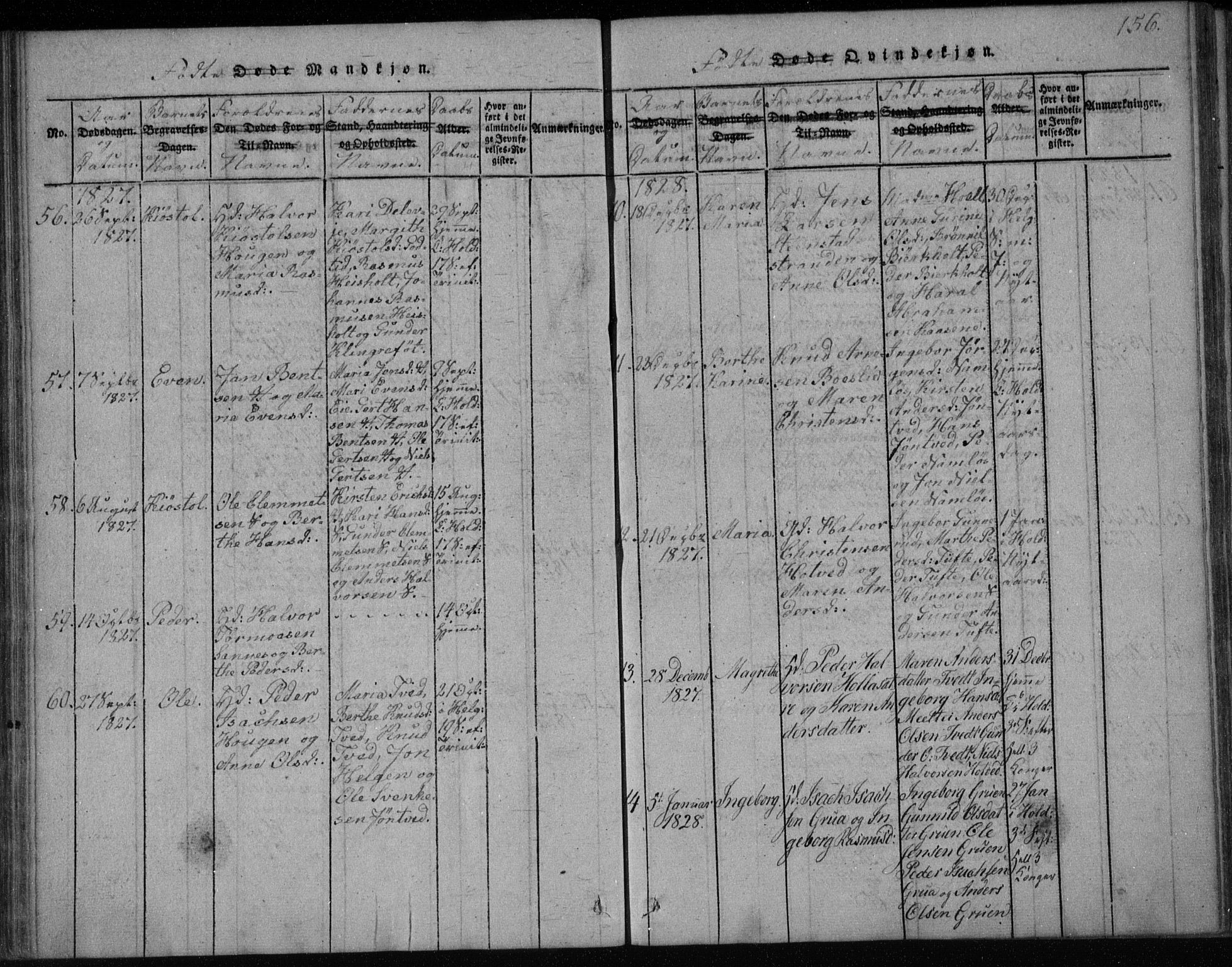Holla kirkebøker, AV/SAKO-A-272/F/Fa/L0003: Parish register (official) no. 3, 1815-1830, p. 156