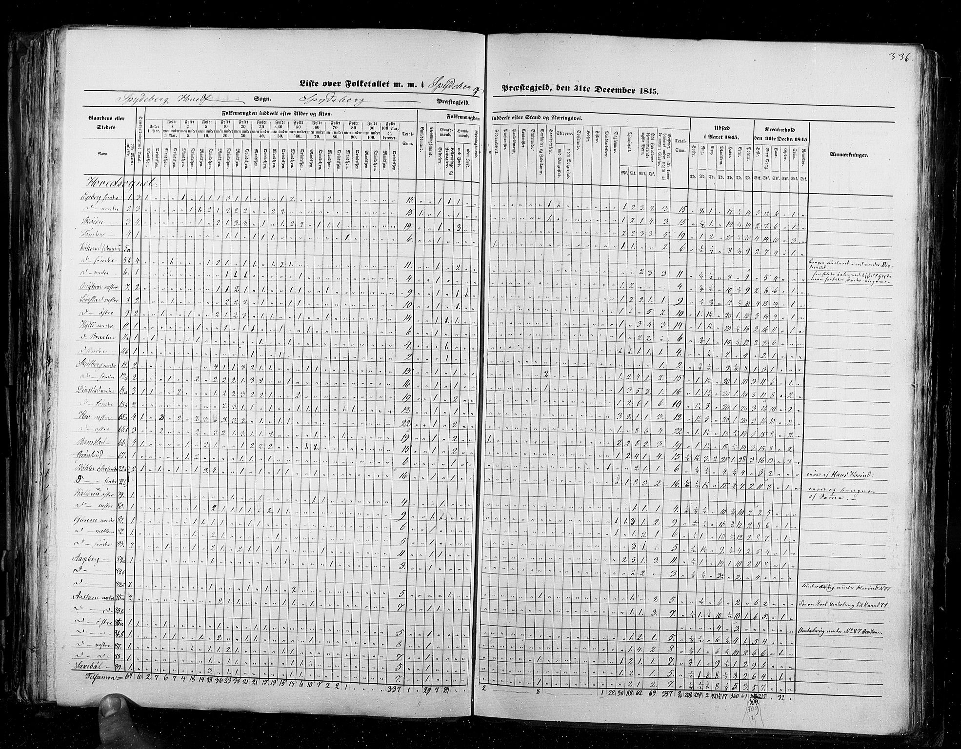 RA, Census 1845, vol. 2: Smålenenes amt og Akershus amt, 1845, p. 336