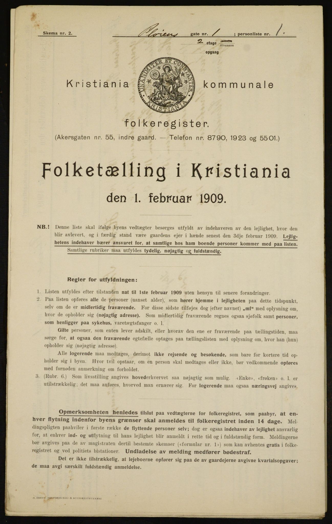 OBA, Municipal Census 1909 for Kristiania, 1909, p. 73229