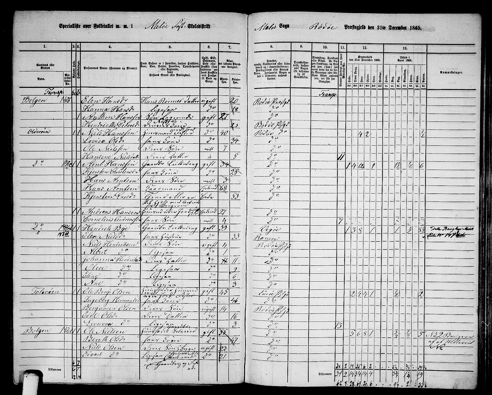 RA, 1865 census for Rødøy, 1865, p. 74